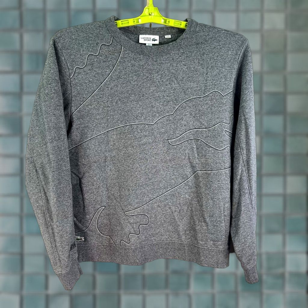 Lacoste VINTAGE Lacoste Sport Sweatshirt Mens Size M Crew Neck Graphic Print Fleece Heather Gray Sports Style Size US M / EU 48-50 / 2 - 1 Thumbnail