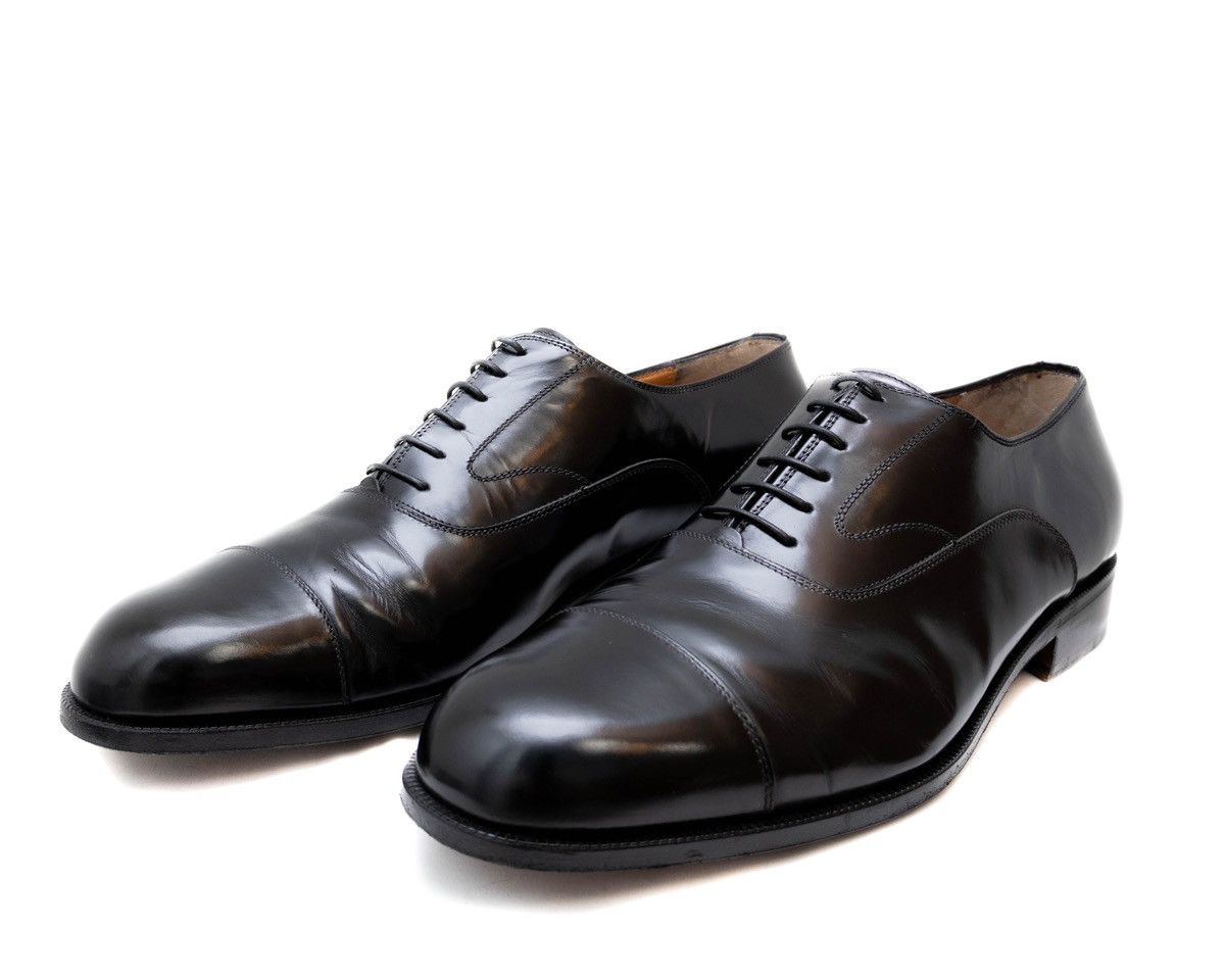 Salvatore Ferragamo Salvatore Ferragamo Padova Black Calf Leather Cap Toe Shoes Size US 11 / EU 44 - 5 Thumbnail