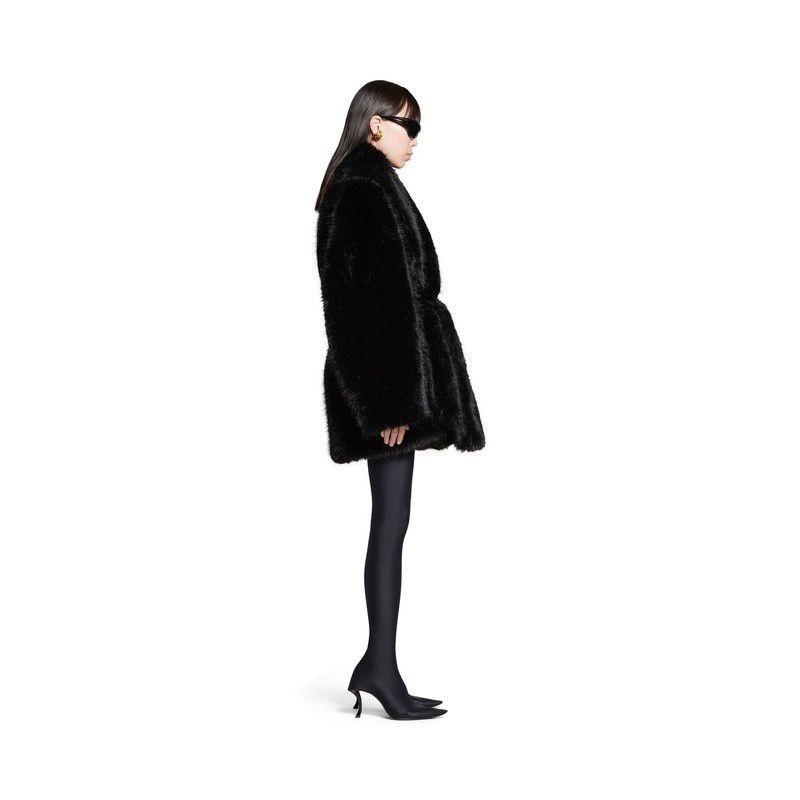 Balenciaga o1tr1nto1125 Cocoon Wrap Coat in Black Size M / US 6-8 / IT 42-44 - 4 Thumbnail