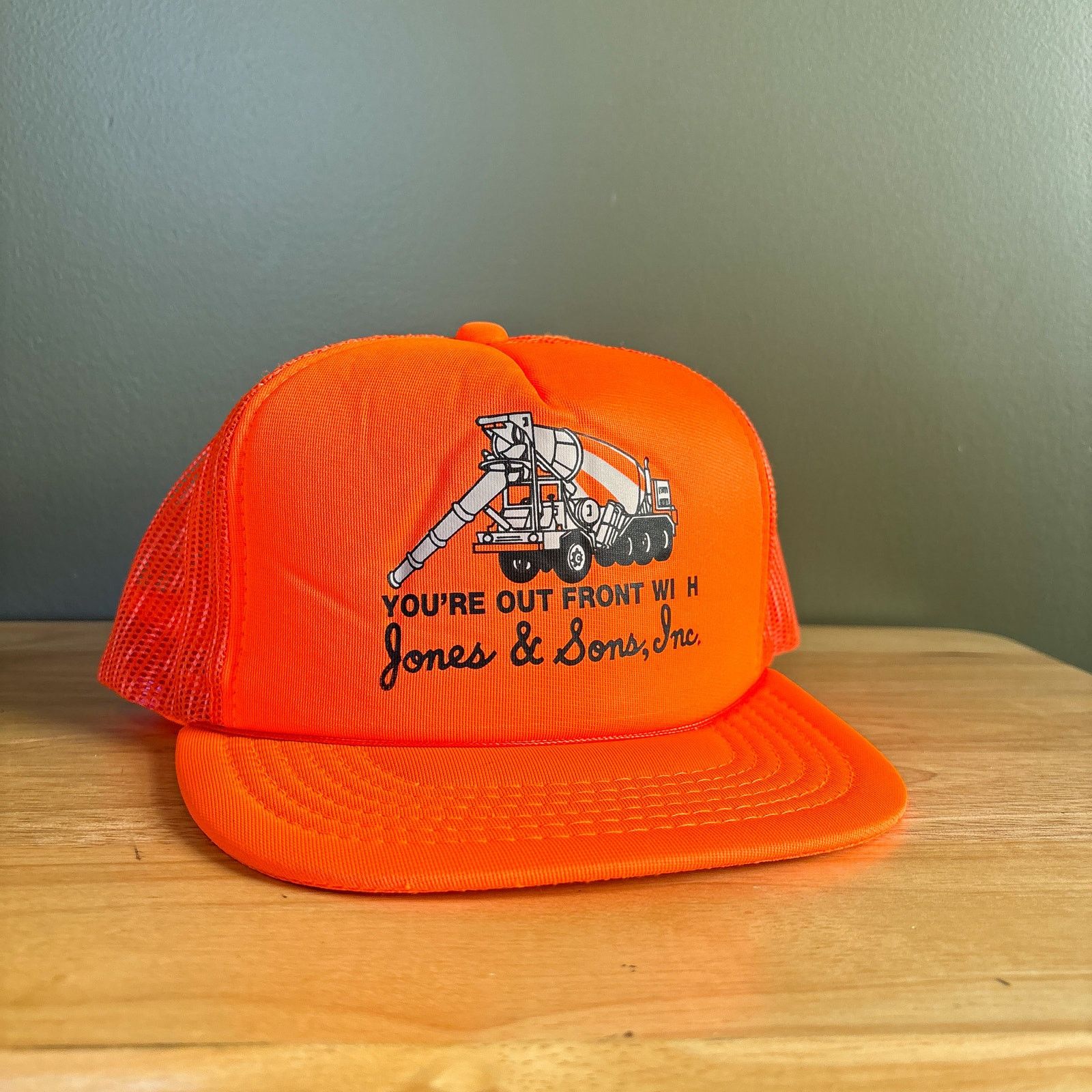 Yupong Vintage Jones & Sons Truck Orange Mesh Trucker Snapback Hat Size ONE SIZE - 1 Thumbnail
