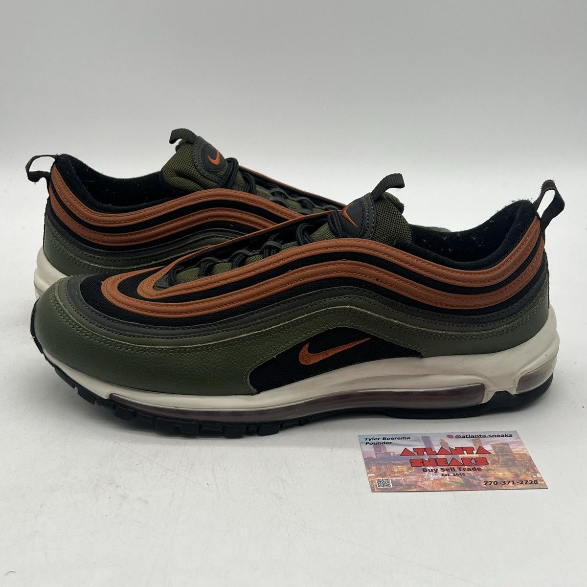 Nike Air max 97 black olive Size US 12 / EU 45 - 1 Thumbnail