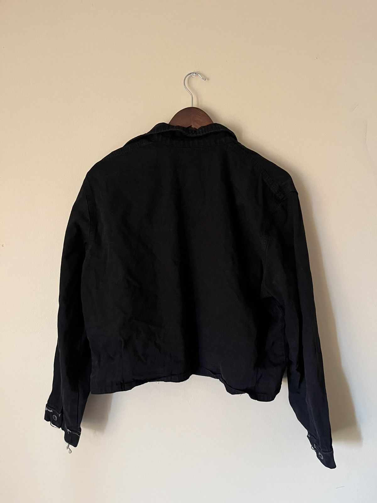 Vintage Over-dyed Black studded work jacket. Size US M / EU 48-50 / 2 - 4 Thumbnail