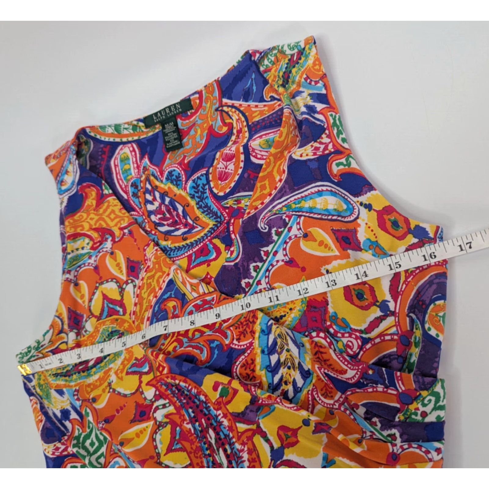 Ralph Lauren Lauren Ralph Lauren Women's Medium Dress Floral Paisley Multicolor Faux Wrap Size M / US 6-8 / IT 42-44 - 6 Thumbnail
