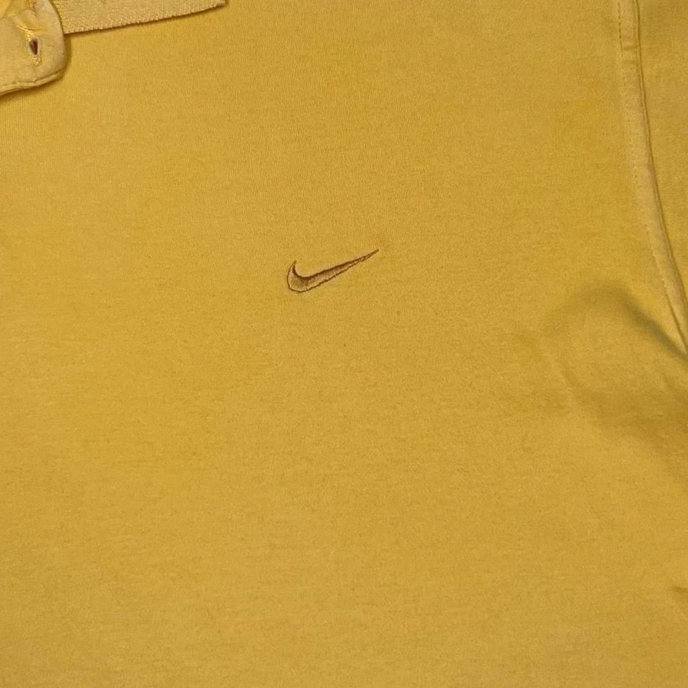 Nike VINTAGE Nike Essential Embroidered Mini Swoosh Logo Yellow Polo Shirt Top XL Mens Short Sleeve Button Collared 90s Size US XL / EU 56 / 4 - 5 Thumbnail
