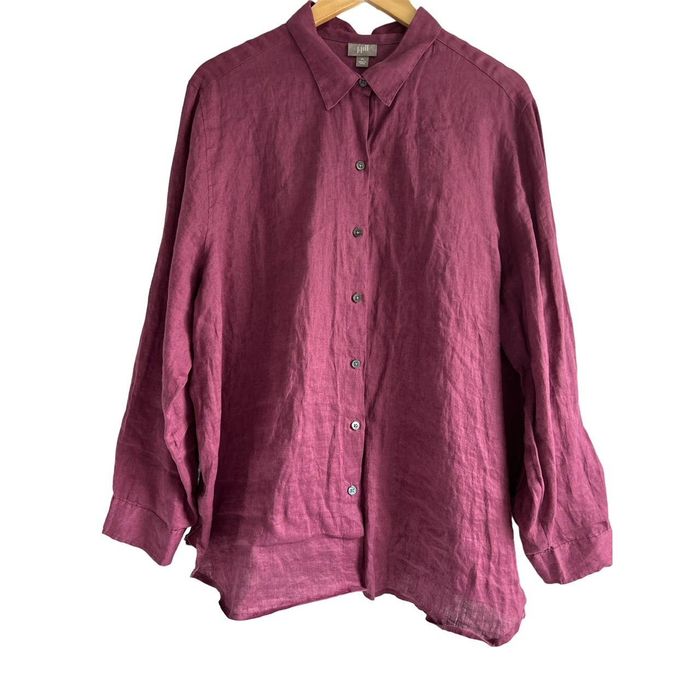 Jill.J J. Jill XL 100% Linen Oversized Relaxed Button Up Shirt | Grailed