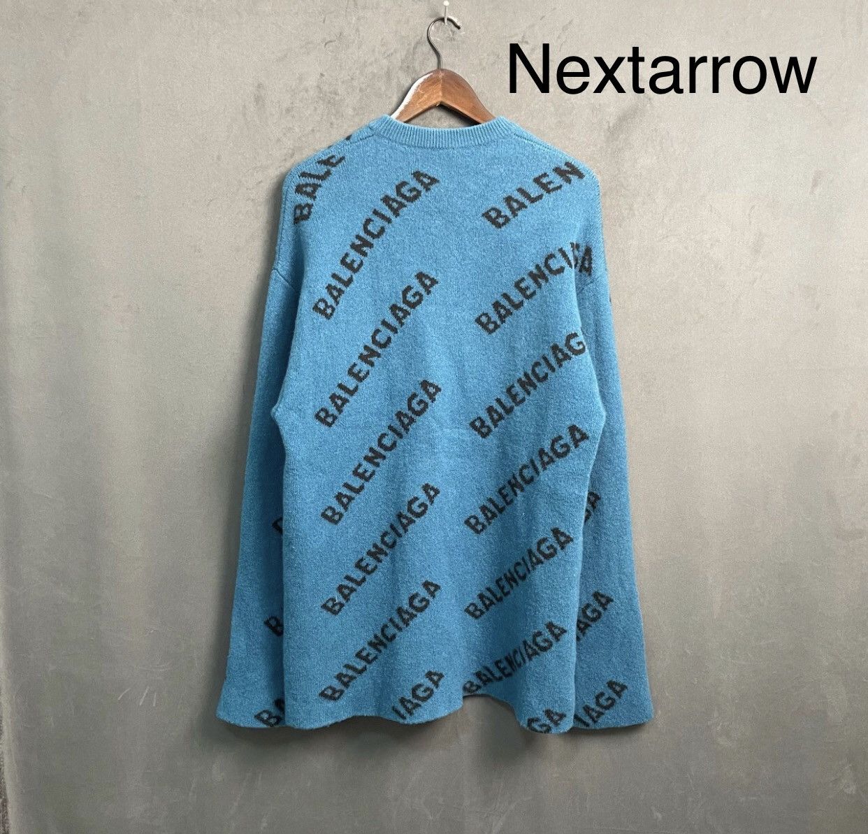 Balenciaga Balenciaga Lake Blue New Full Print Barrage Sweater2412- Size US S / EU 44-46 / 1 - 2 Thumbnail