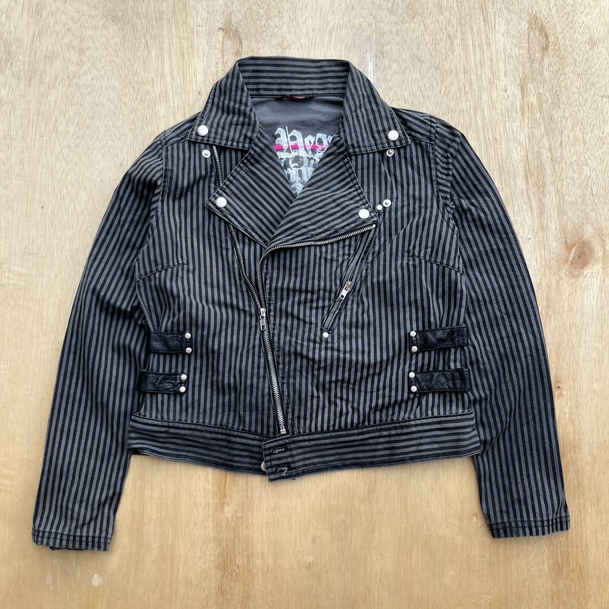 If Six Was Nine ALGONQUINS JAPANESE BRAND VINTAGE BIKER STRIPES JACKET / GOA Size M / US 6-8 / IT 42-44 - 1 Thumbnail
