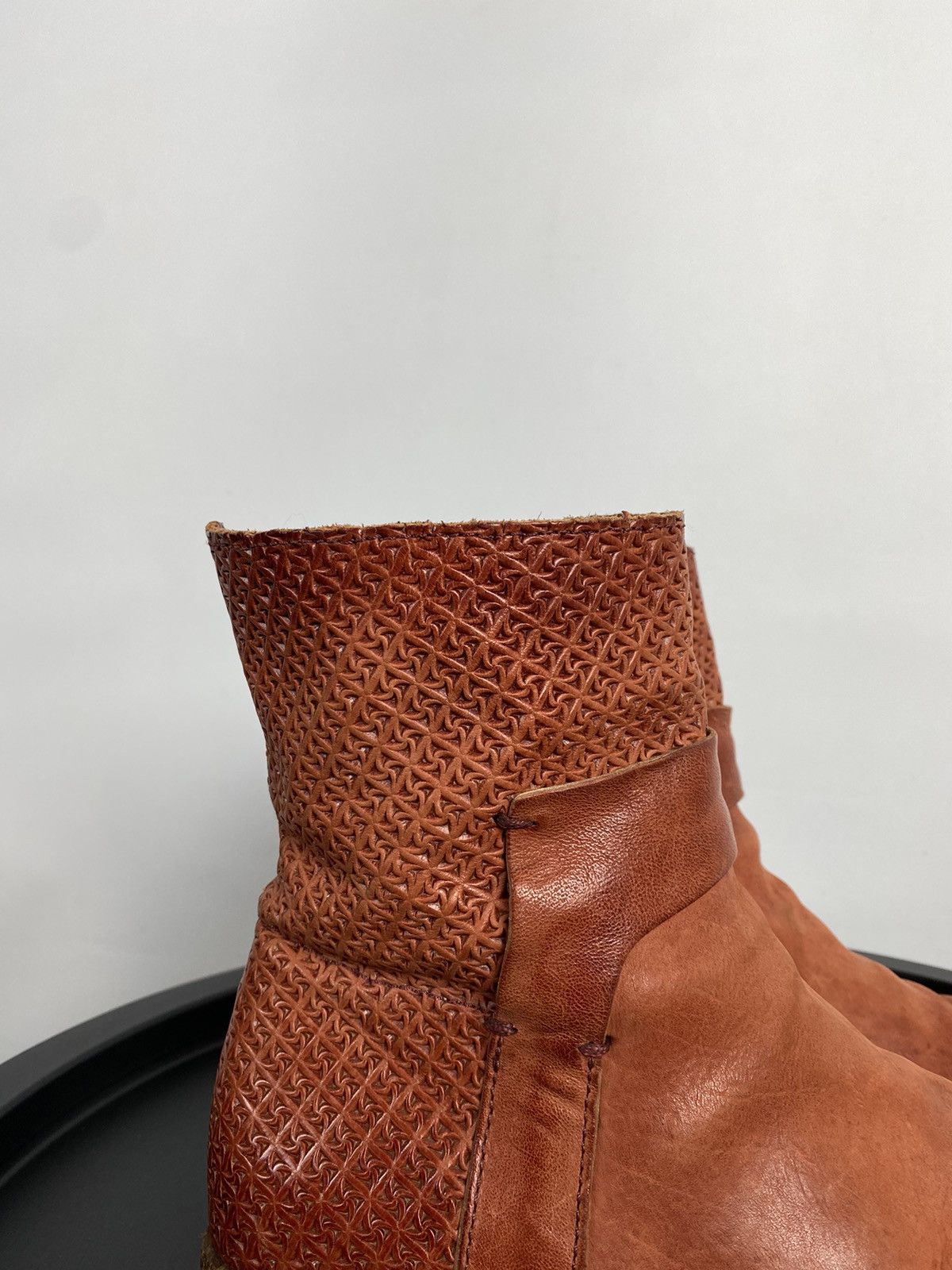 A.S.98 × If Six Was Nine × KMRii A.S.98 Biker Zip Boots Leather Y2K Red Shoes Size US 9 / IT 39 - 4 Thumbnail