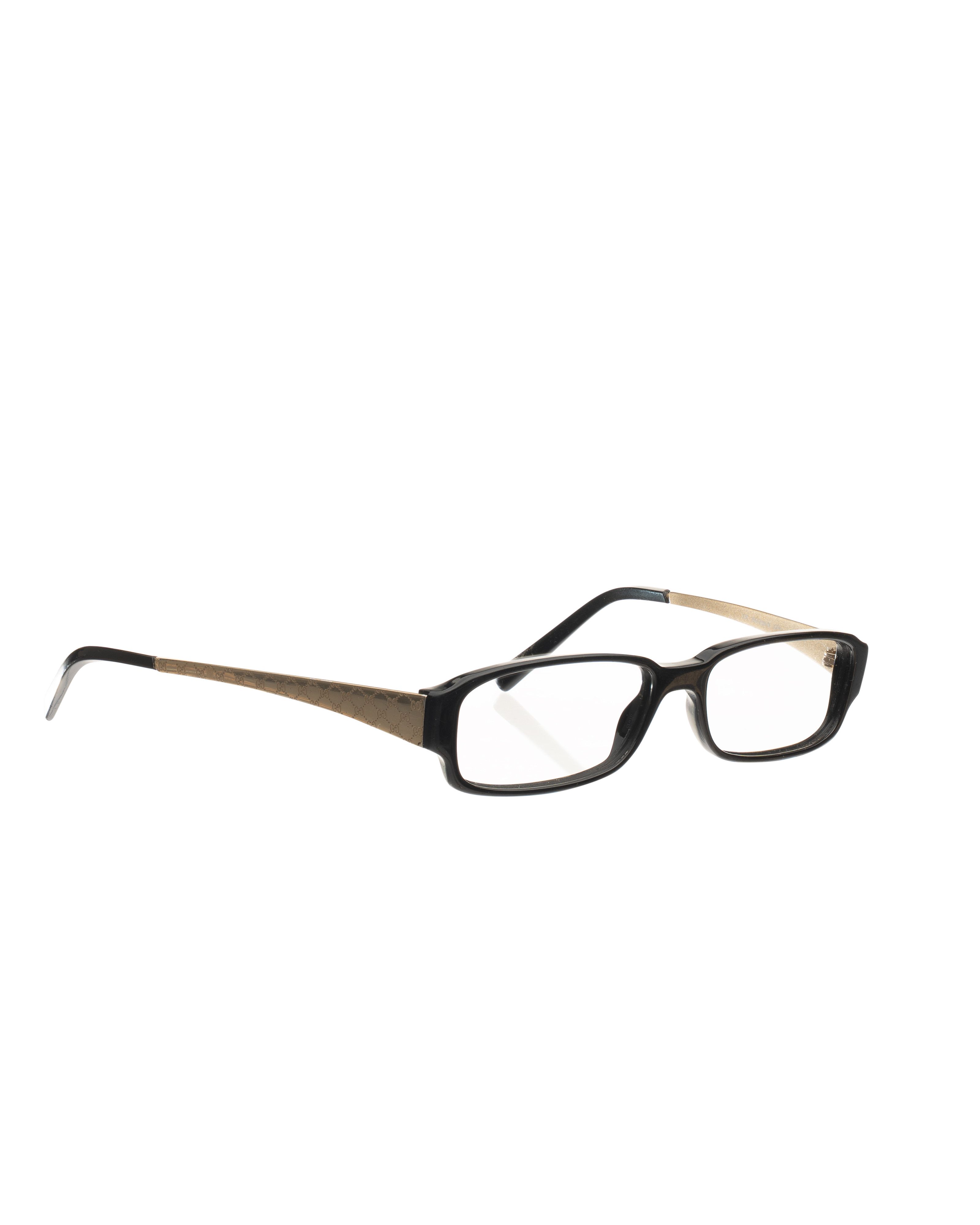 Gucci Gucci '00s Black & Gold Monogram Logo Signature Glasses Size ONE SIZE - 1 Thumbnail