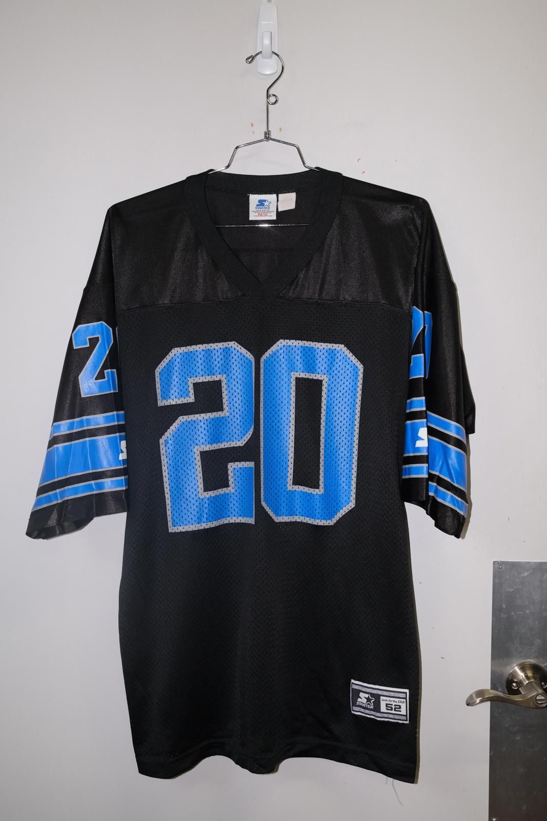 95' Starter Detroit Lions Barry Sanders Home Jersey