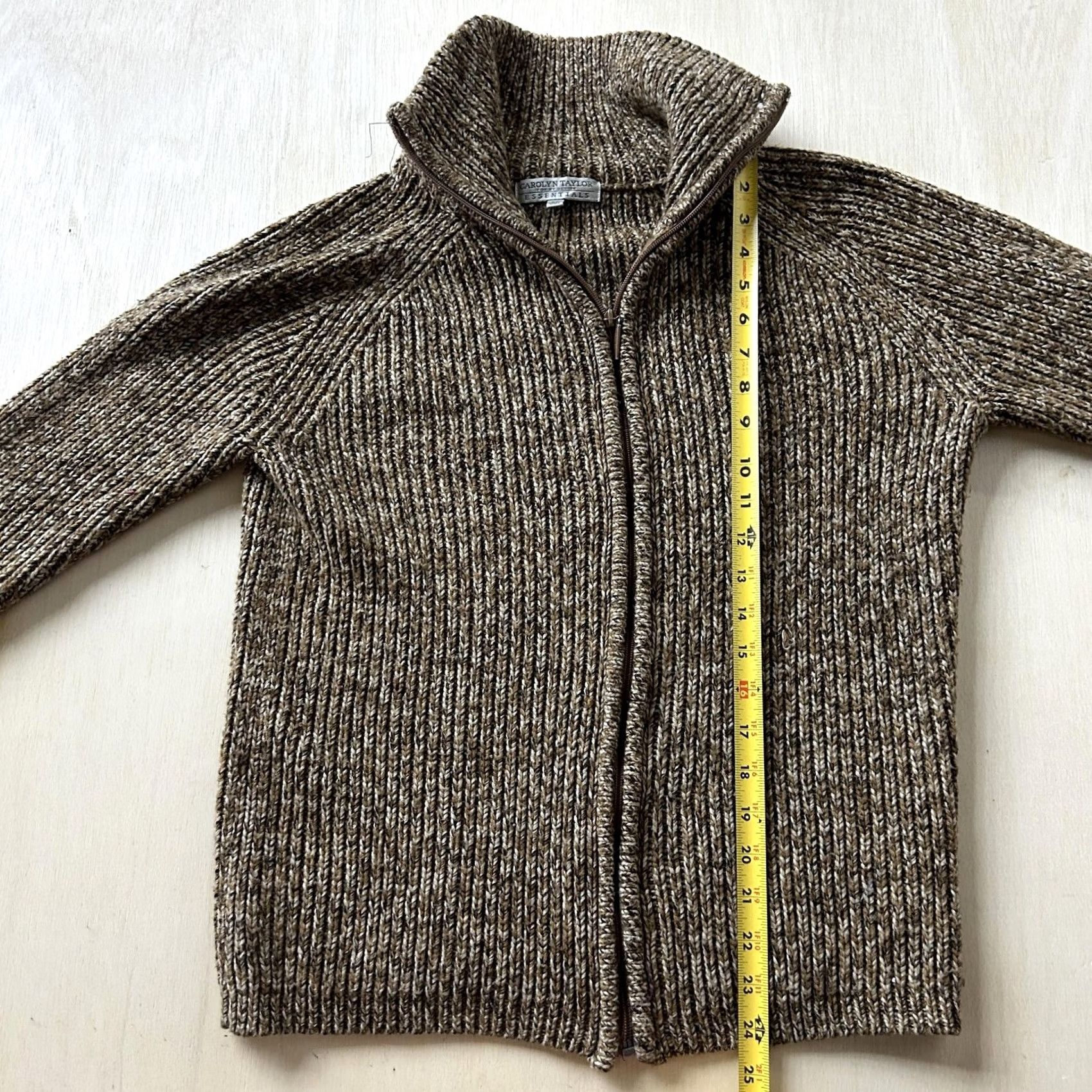 Vintage Vintage Carolyn Taylor Cardigan Sweater Womens Small Brown Full Zip Mock Neck Size S / US 4 / IT 40 - 5 Thumbnail