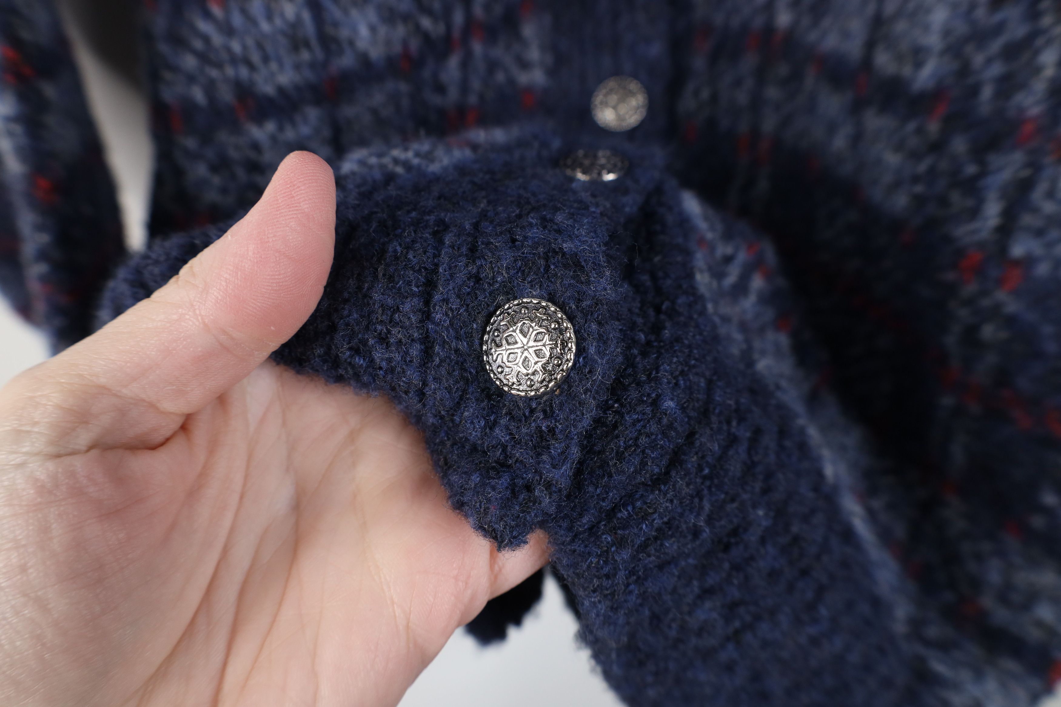 Vintage Vintage 90s Streetwear Wool Blend Cardigan Sweater Blue Size L / US 10 / IT 46 - 4 Thumbnail