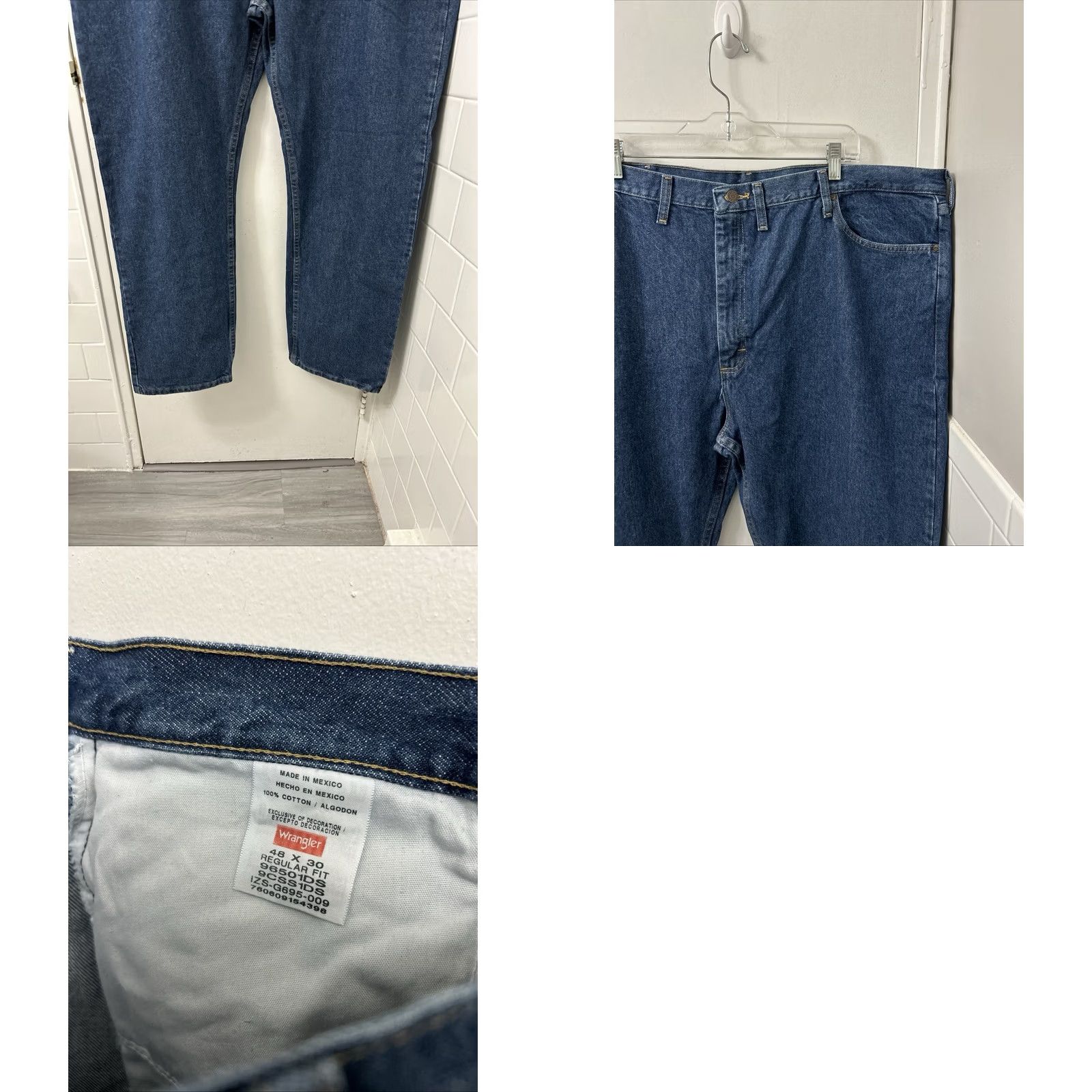 Wrangler Wrangler Five Star Jeans Mens 48x30 Blue Regular Fit Straight Leg Denim NWT Size US 32 / EU 48 - 8 Thumbnail