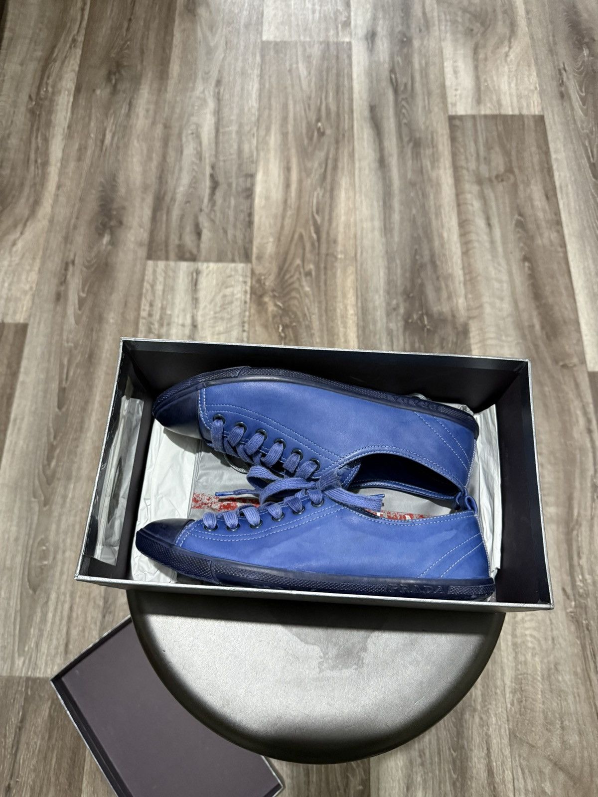 Prada NEW PRADA LEATHER SNEAKERS LOW-TOP BLUE RARE CHANGE COLOR Size US 8 / IT 38 - 15 Thumbnail