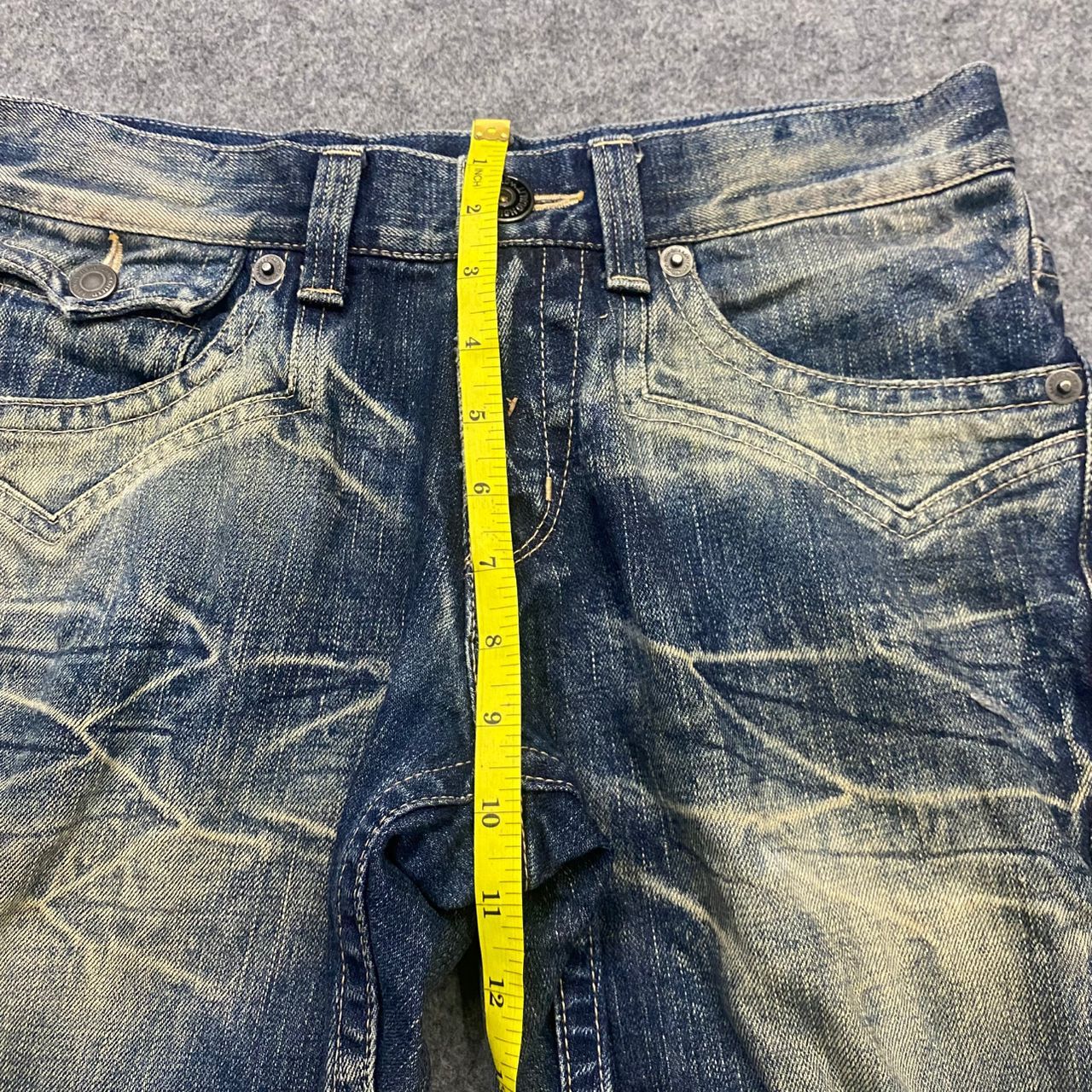 If Six Was Nine 💥Flare💥Vintage Rattle Trap Acid Wash Distressed Denim Size US 30 / EU 46 - 7 Thumbnail