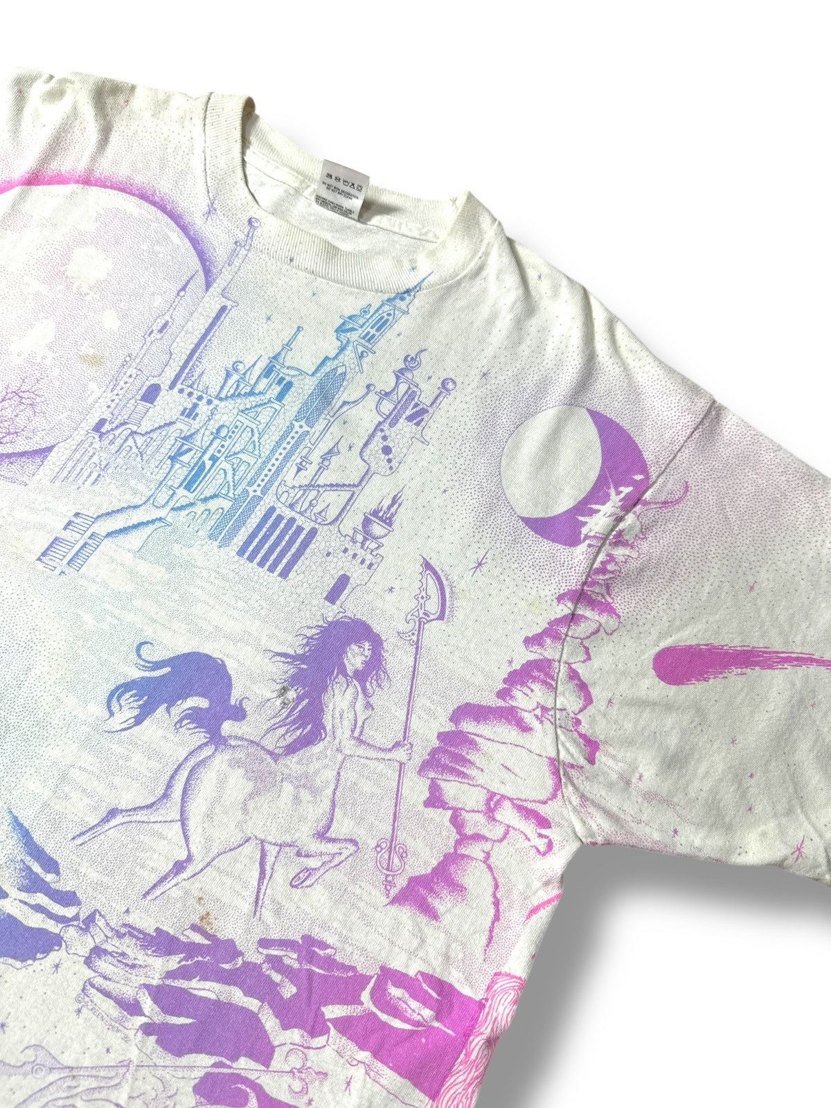 Magical Design × Vintage *RARE* 90w VINTAGE MYTHICAL FANTASY WIZARDS MAGIC AOP TEE Size US XL / EU 56 / 4 - 7 Thumbnail
