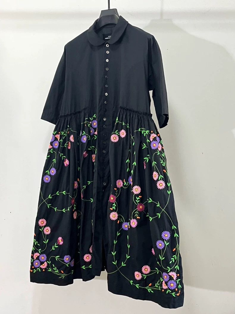 Comme des Garcons Comme Des Garcons Embroidered Floral Dress Size S / US 4 / IT 40 - 2 Thumbnail