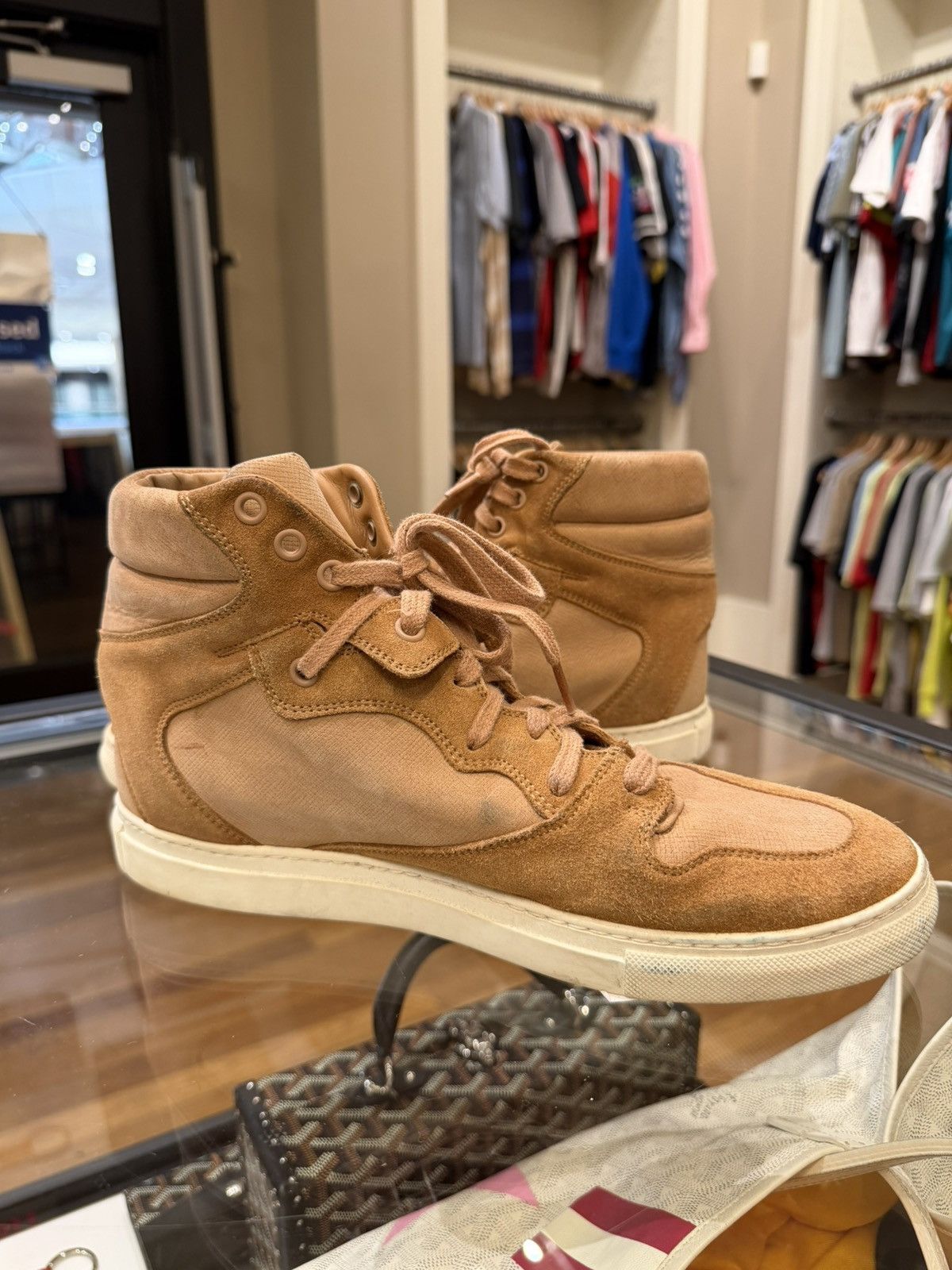 Balenciaga Balenciaga Cotes Suede Wedge Sneaker -Tan Size US 8 / EU 41 - 3 Thumbnail