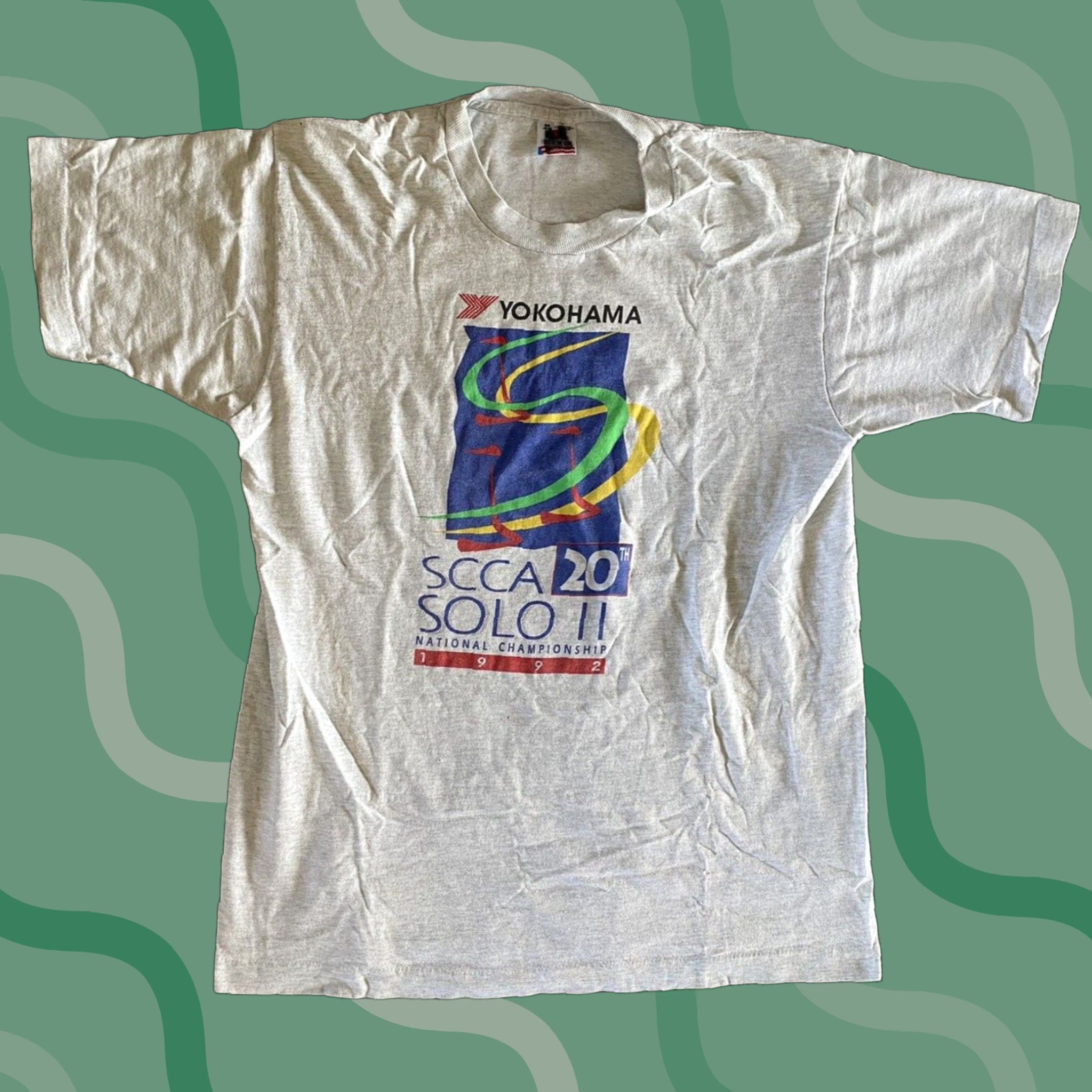 Fruit Of The Loom VINTAGE Fruit Of The Loom Made In USA Single Stitch 1992 Yokohama SCCA Solo T-Shirt M Mens Gray Size US M / EU 48-50 / 2 - 1 Thumbnail
