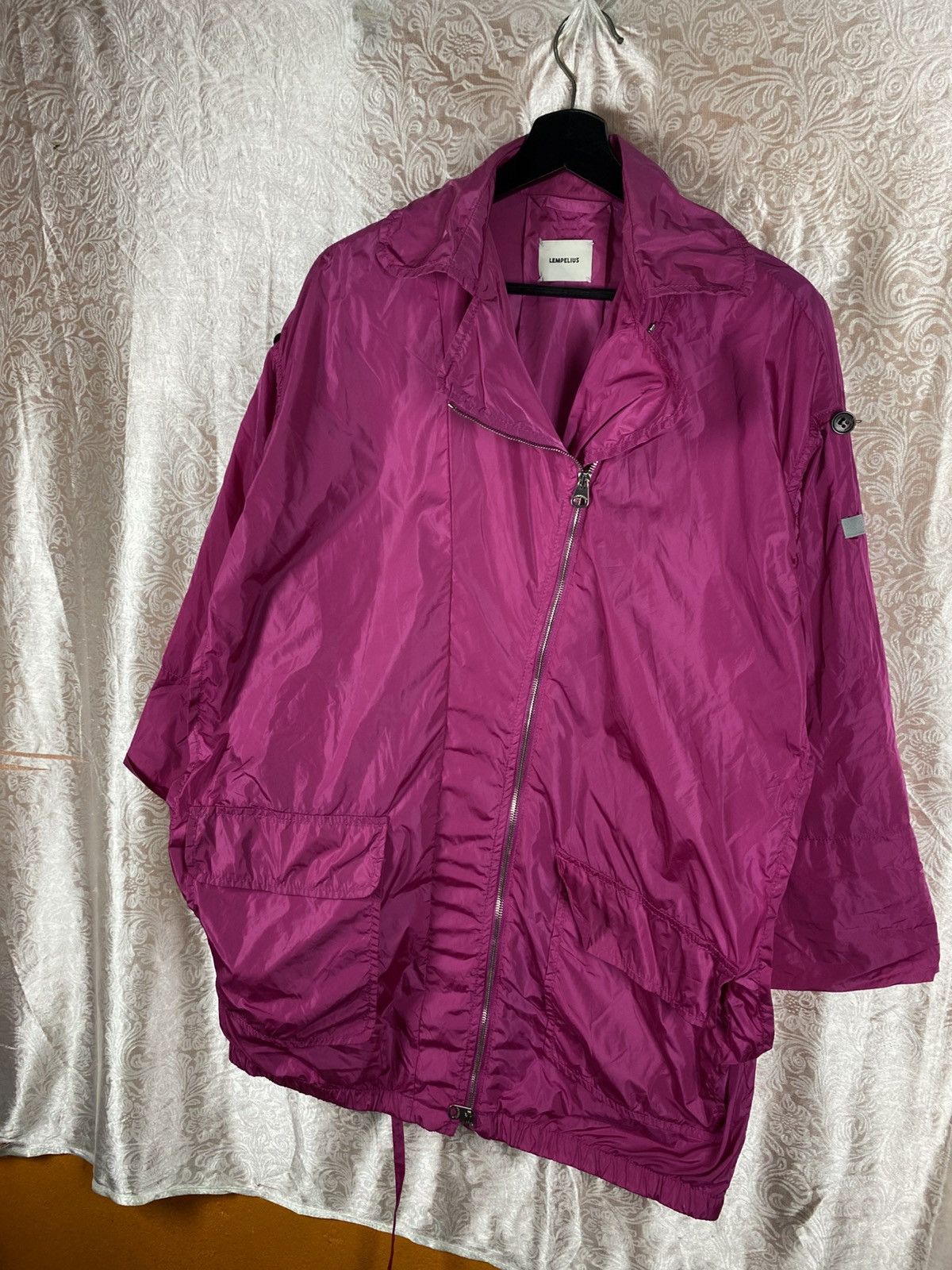 Vintage Vintage Lempelius Oversized Fuchsia Nylon Jacke Windbreaker Size XS / US 0-2 / IT 36-38 - 4 Thumbnail