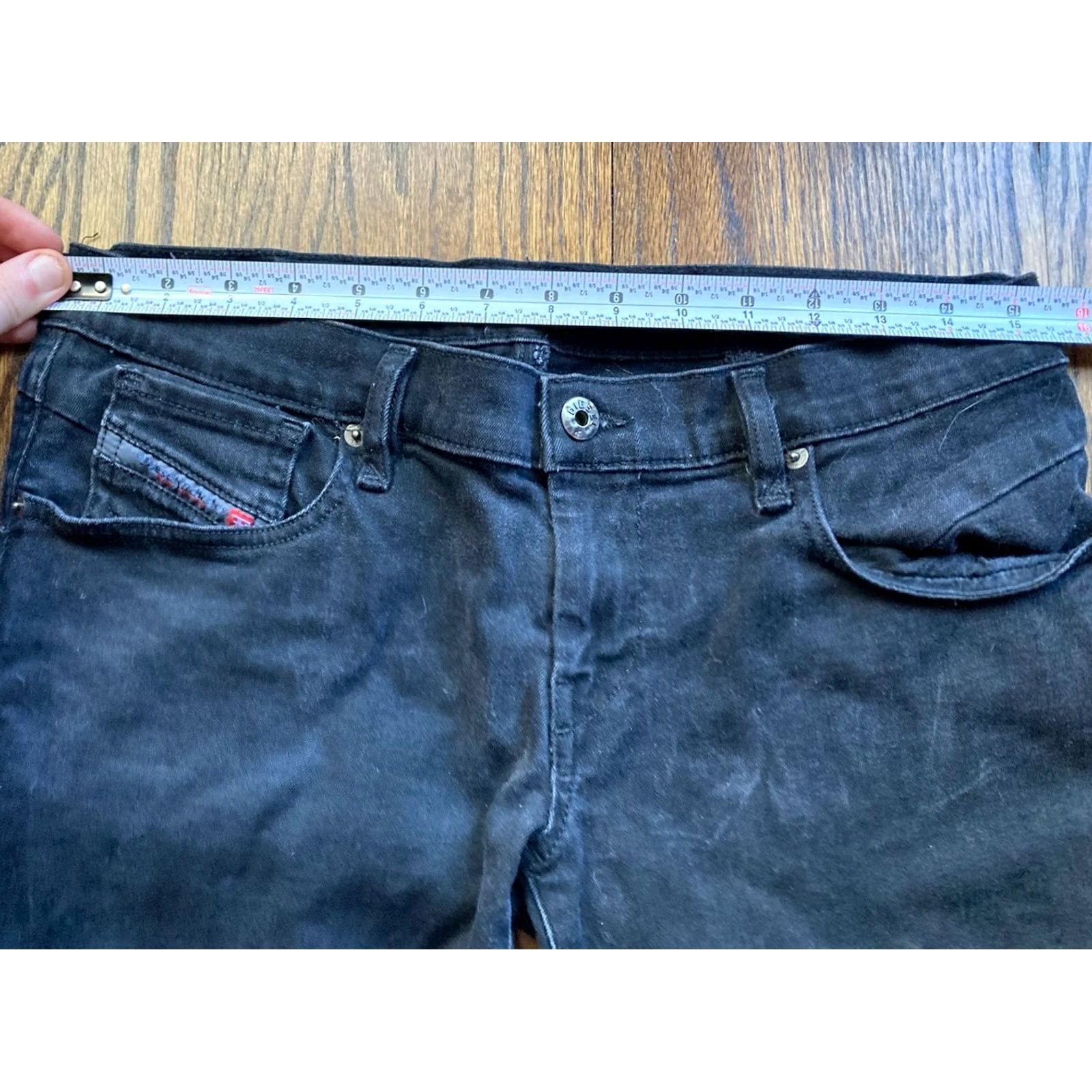 Diesel Diesel Jeans Womens 29x30 Black Slim Skinny Low Rise Stretch Denim Cord Zip Inseam 30 Womens 90s City USA Size 29" - 6 Thumbnail