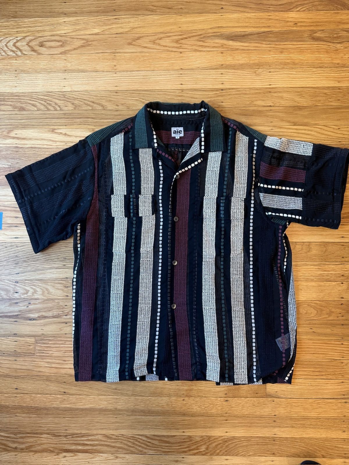 Japanese Brand AÏE sheer embroidered long/short sleeve button up Size US L / EU 52-54 / 3 - 2 Thumbnail