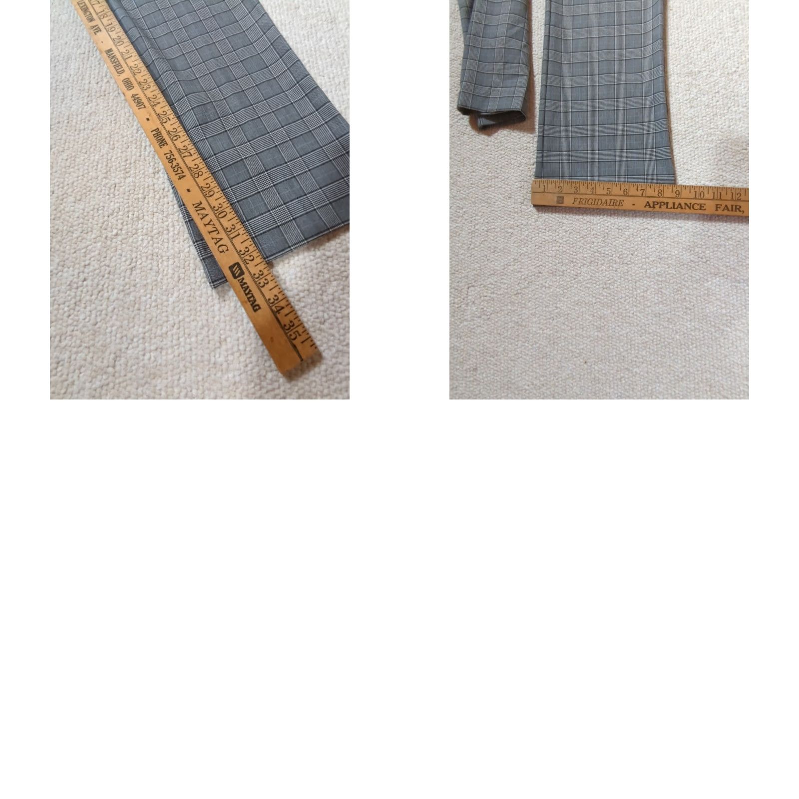 Express Express Columnist Barely Boot Mid Rise Stretch Pants Women 10R Gray Plaid Dress Pants, Bootcut, Regular Fit Size 32" / US 10 / IT 46 - 9 Thumbnail