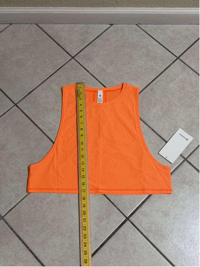 Lululemon LULULEMON MUSCLE LOVE CROP TANK TOUGH HIGHLIGHT ORANGE SZ 10 Size L / US 10 / IT 46 - 5 Thumbnail