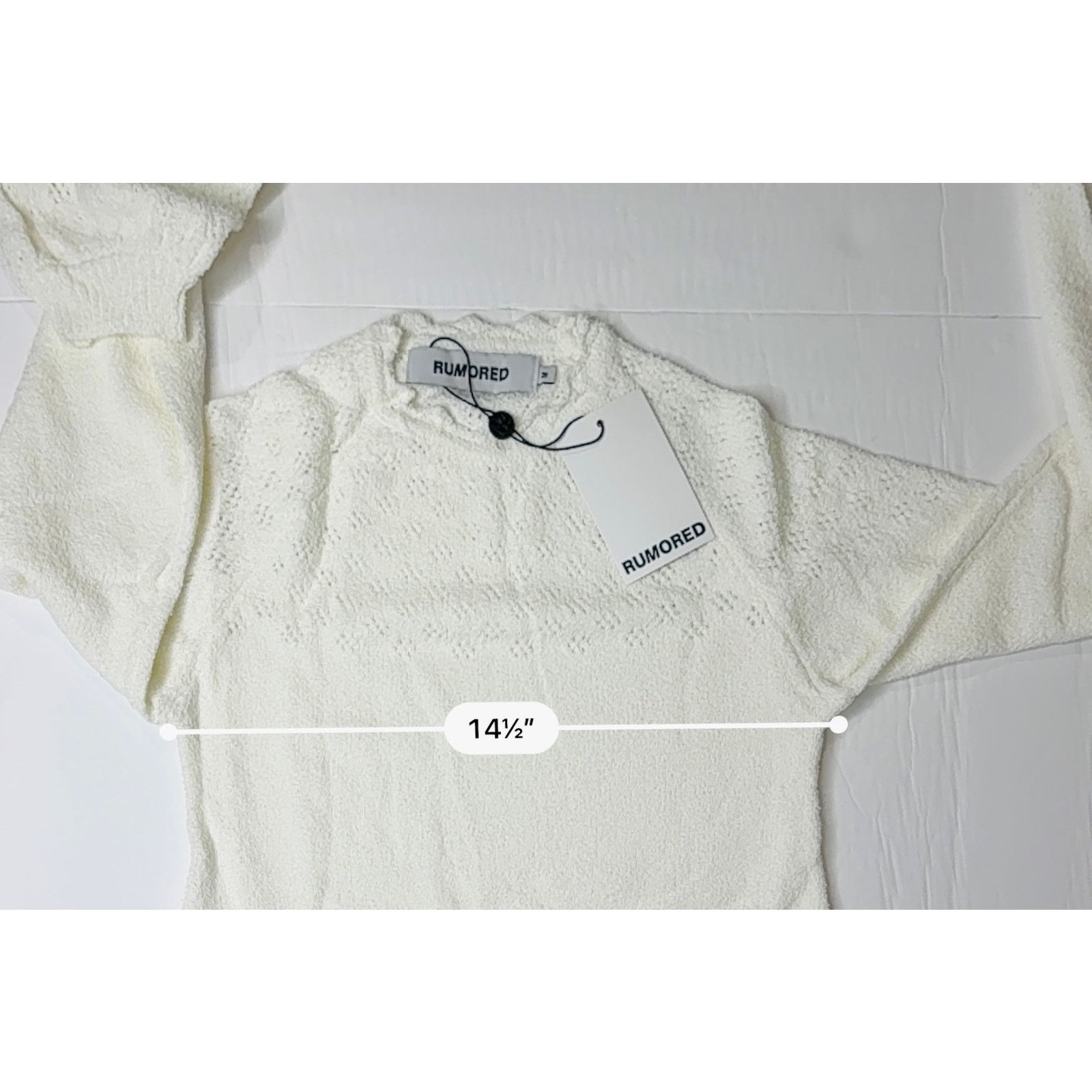 Other Rumored Vermont Mini Dress White MEDIUM Sweater NWT Size M / US 6-8 / IT 42-44 - 4 Thumbnail