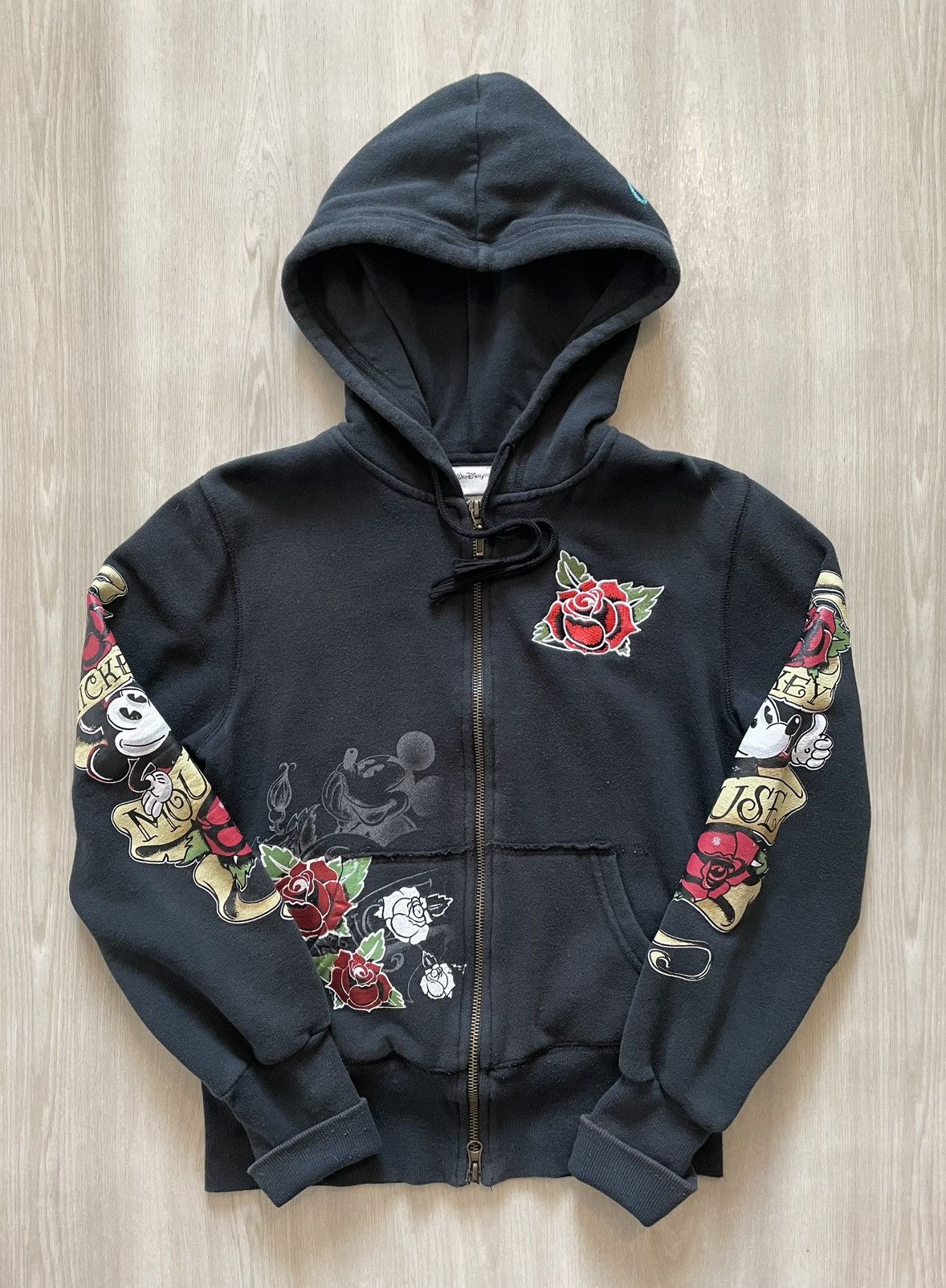 Disney Y2K Disney Mickey Mouse Rose Heart Tattoo Hoodie Small Goth Size S / US 4 / IT 40 - 3 Thumbnail