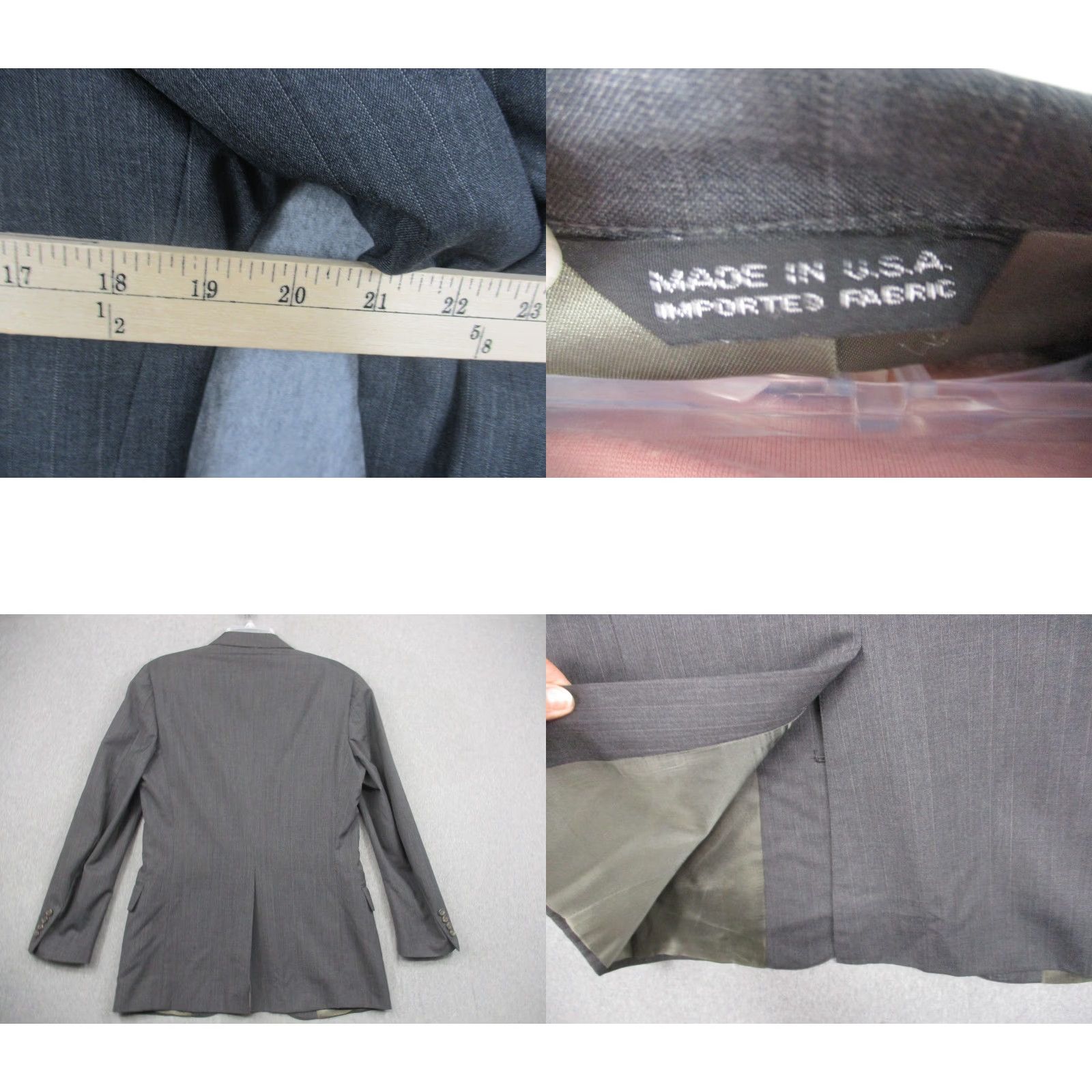 Ralph Lauren Ralph Lauren Polo University Club Blazer Mens 44 Gray Wool Pinstripe Sport Coat 2 Piece-Two Button Notch Lapel Classic Made in USA Size US L / EU 52-54 / 3 - 9 Thumbnail
