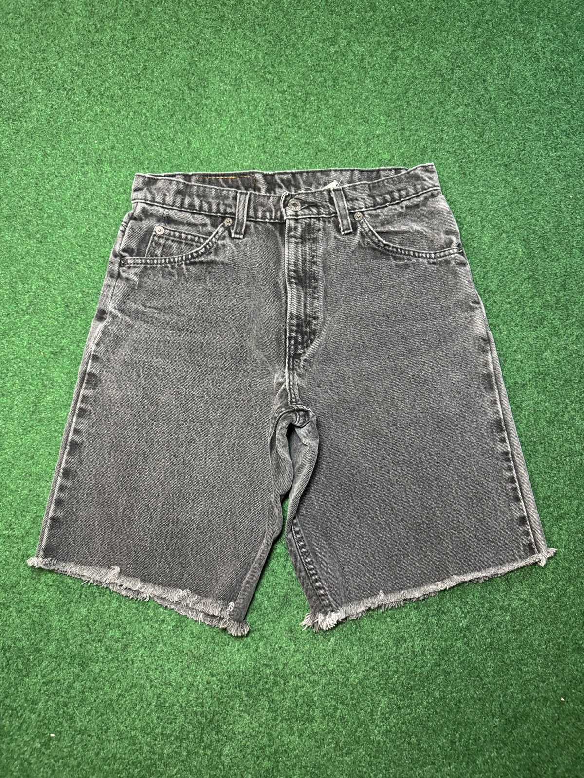 Levi's Vintage Clothing Vtg 90s Levi’s 517 Cutoff Black Jorts Grunge Denim Shorts Size US 29 - 3 Thumbnail
