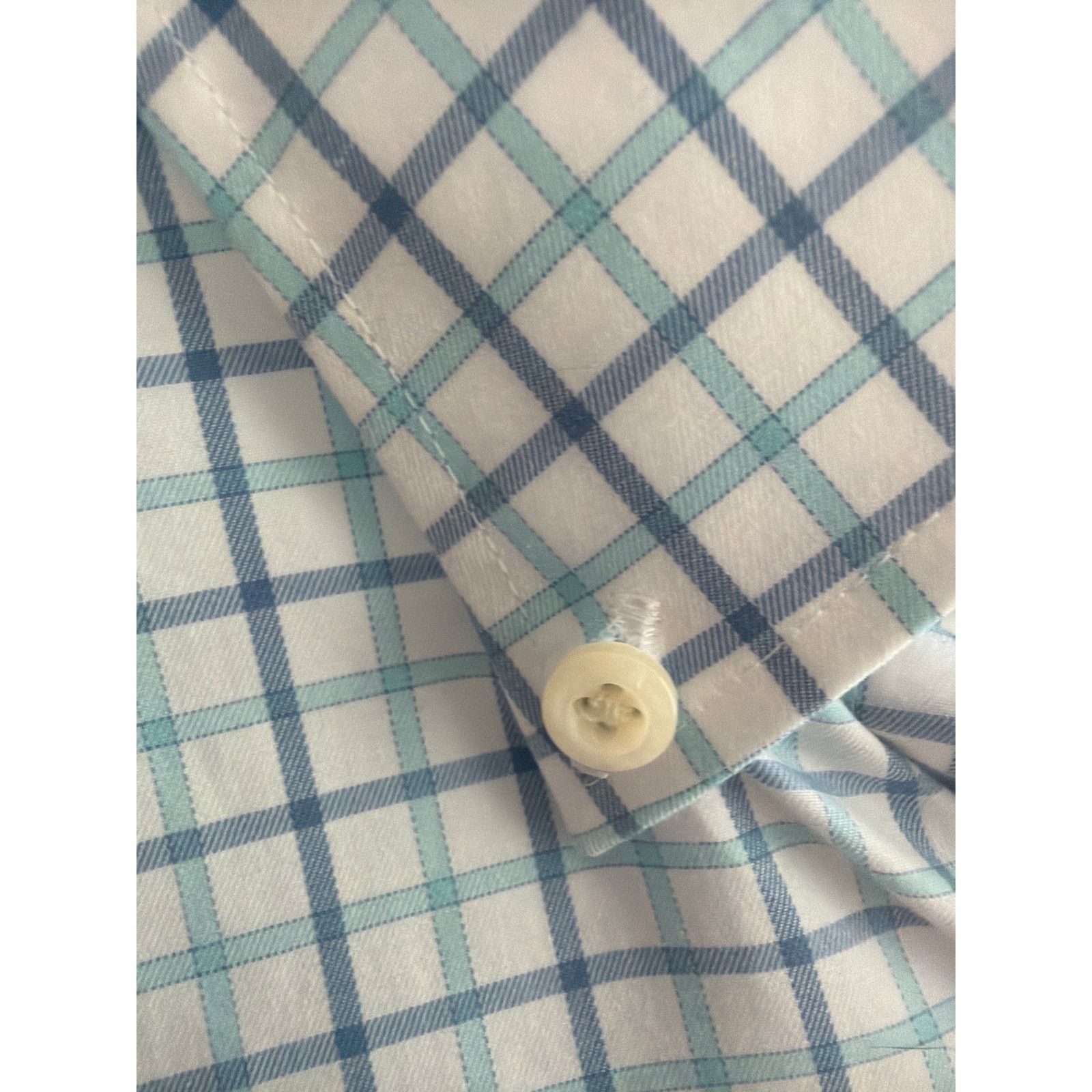 Peter Millar Peter Millar Mens XL Blue, Teal, and White Plaid Size US XL / EU 56 / 4 - 2 Thumbnail