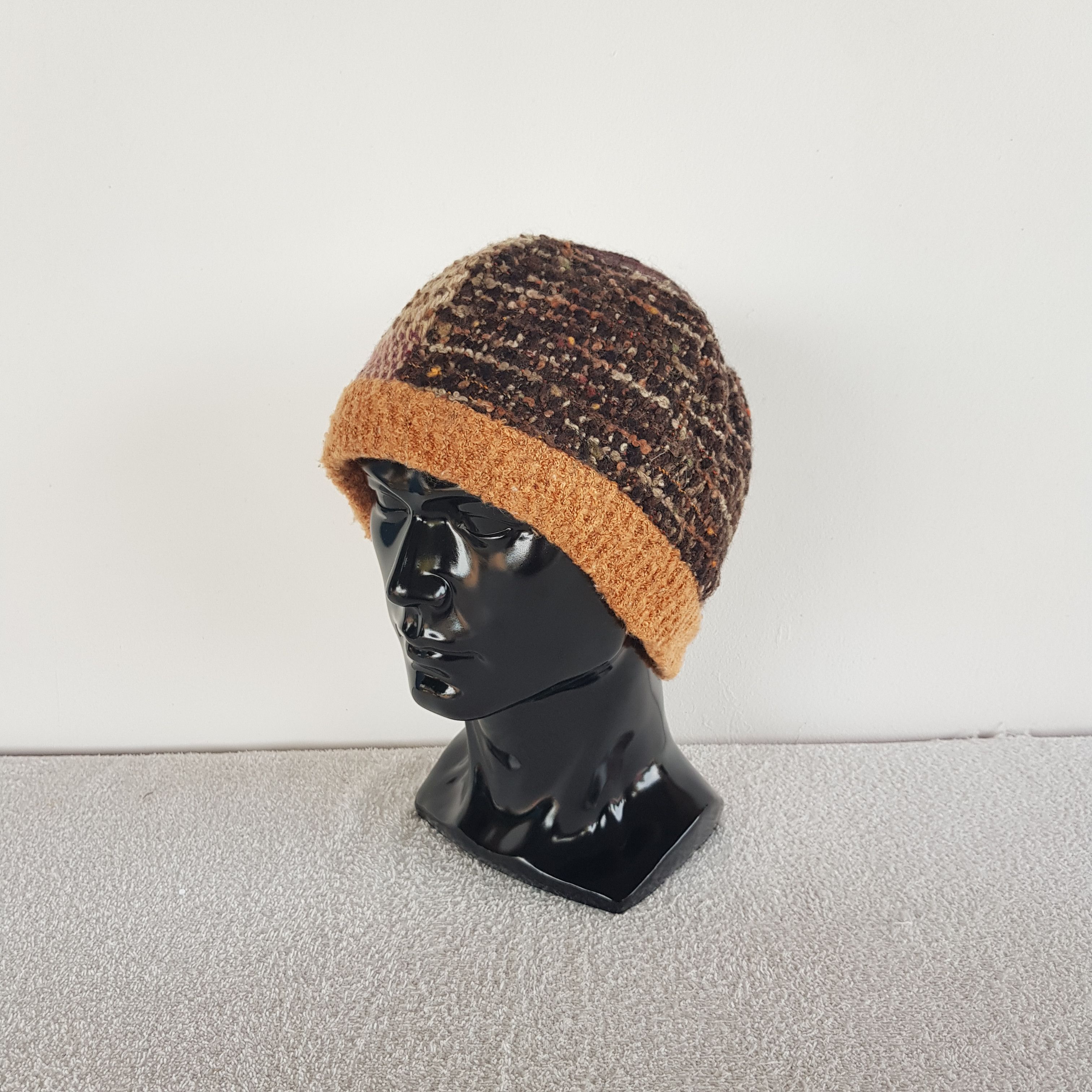 Aran Isles Knitwear × Japanese Brand × Vintage Vintage Japanese Beanie Fair Isle Ribbed Knit Snow Caps Hats Size ONE SIZE - 1 Thumbnail