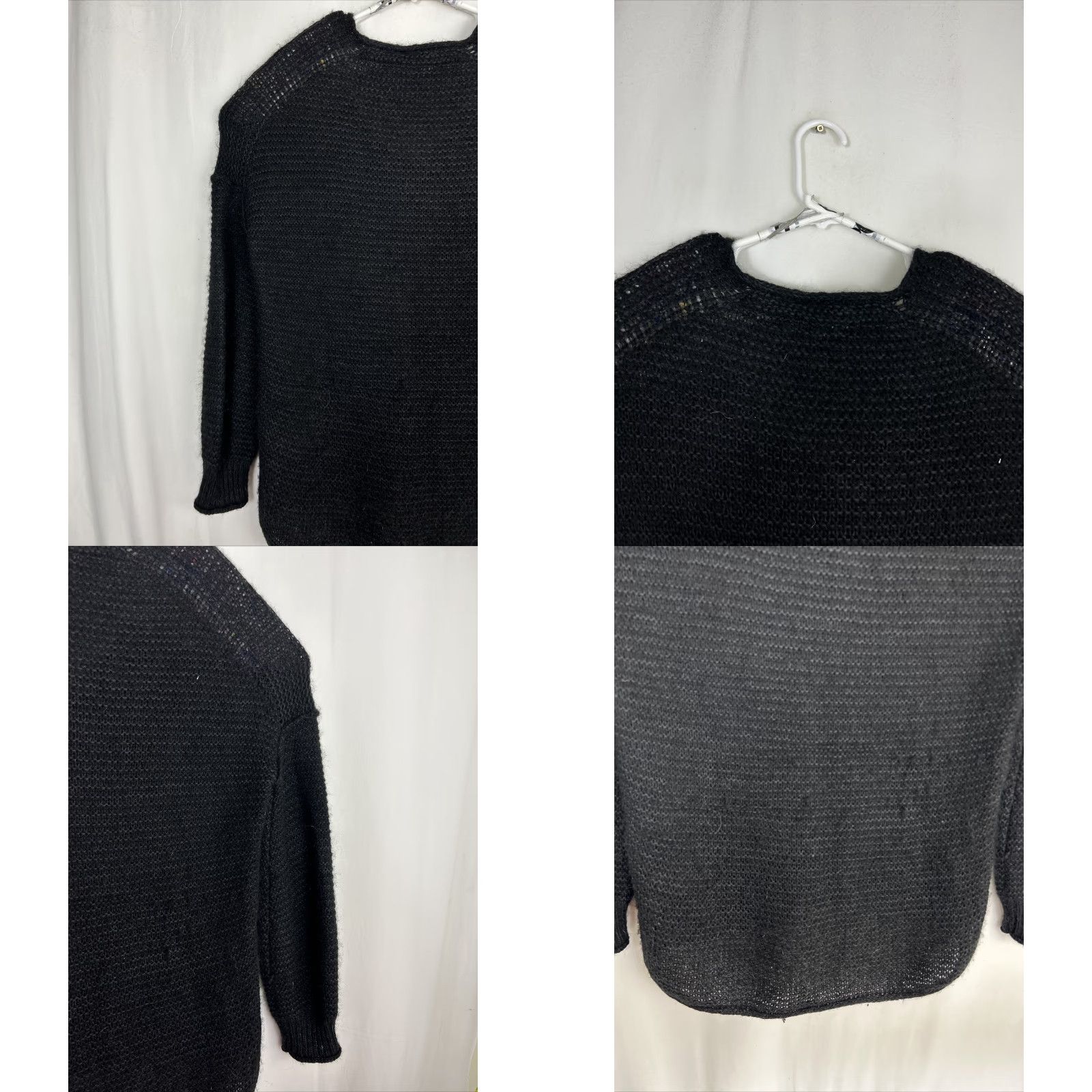 Free People Free People Womens XS Knit Sweater Black Oversized Boho Knit Pullover Warm Casual Womens XS Black Bohemian Size XS / US 0-2 / IT 36-38 - 9 Thumbnail