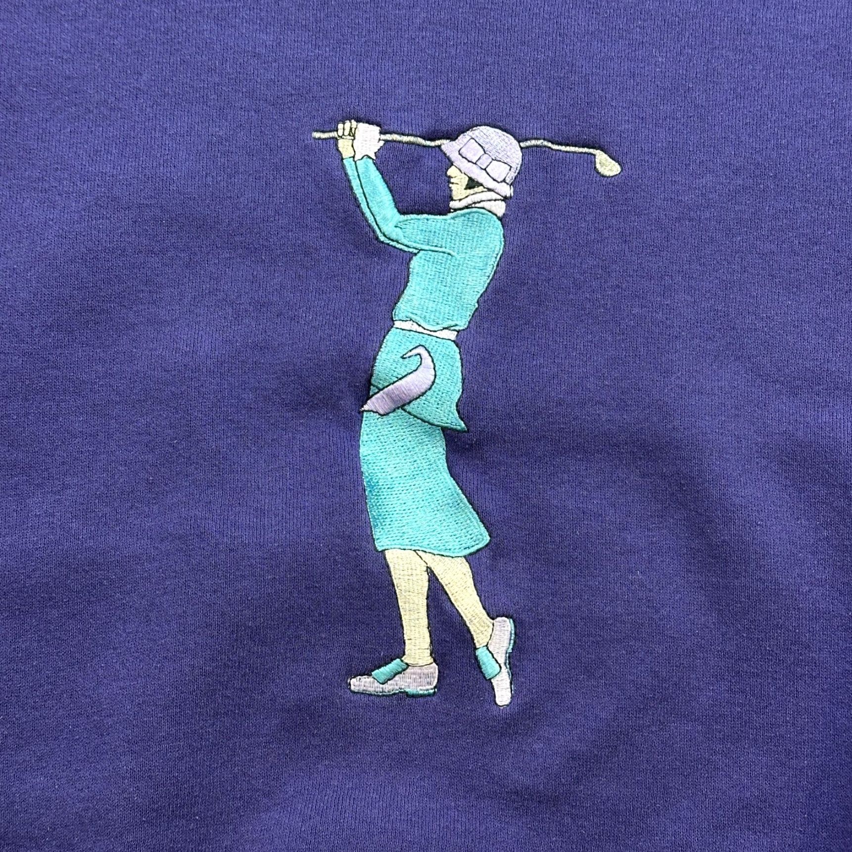 Vintage VINTAGE Travaux Sweatshirt Women’s Large Purple Embroidered Golfer USA Made 90s Size L / US 10 / IT 46 - 4 Thumbnail