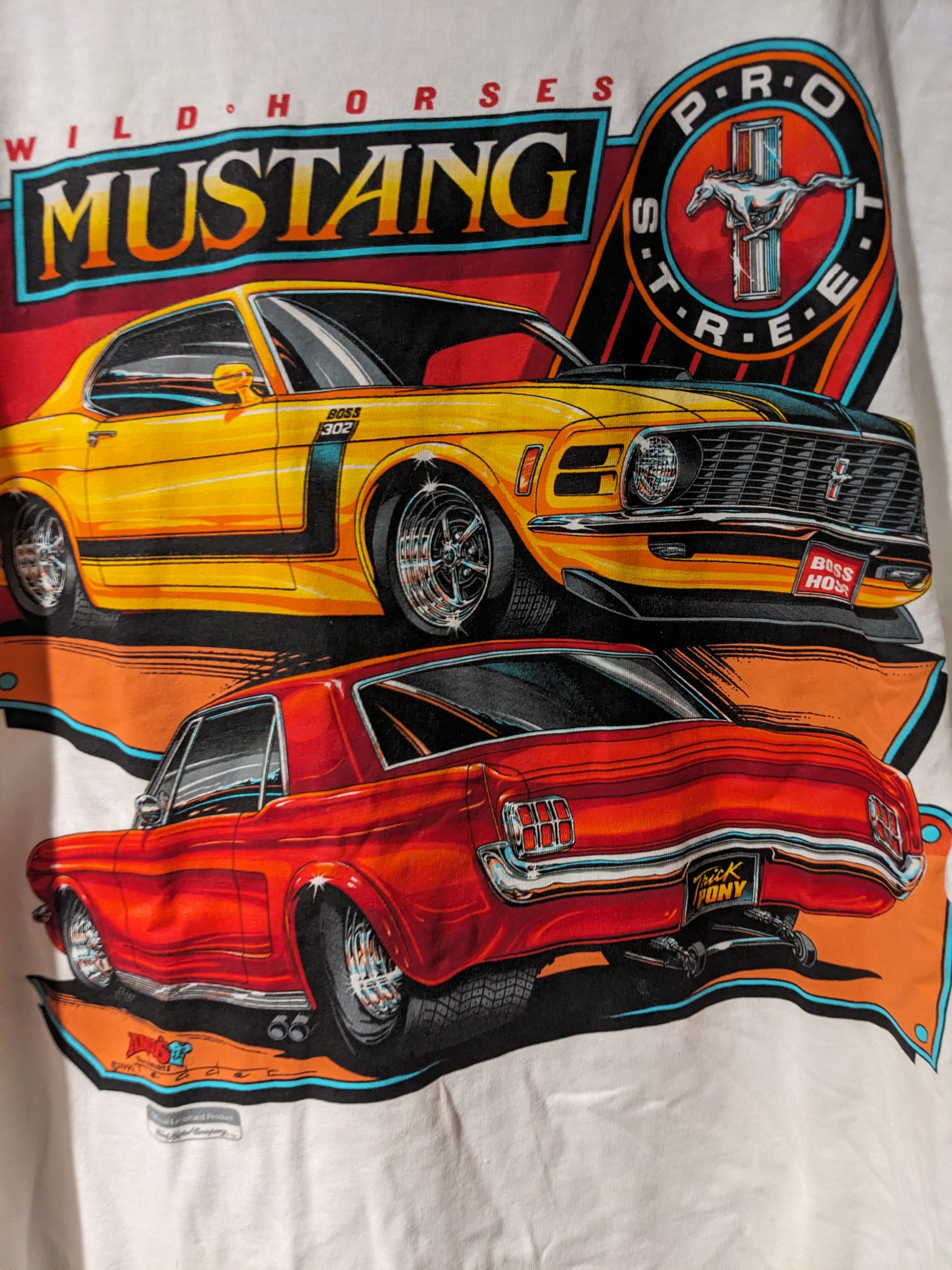 Mustang × Vintage Vintage Mustang Wild Horses Pro Street Racing XXL T-Shirt Size US XXL / EU 58 / 5 - 2 Thumbnail