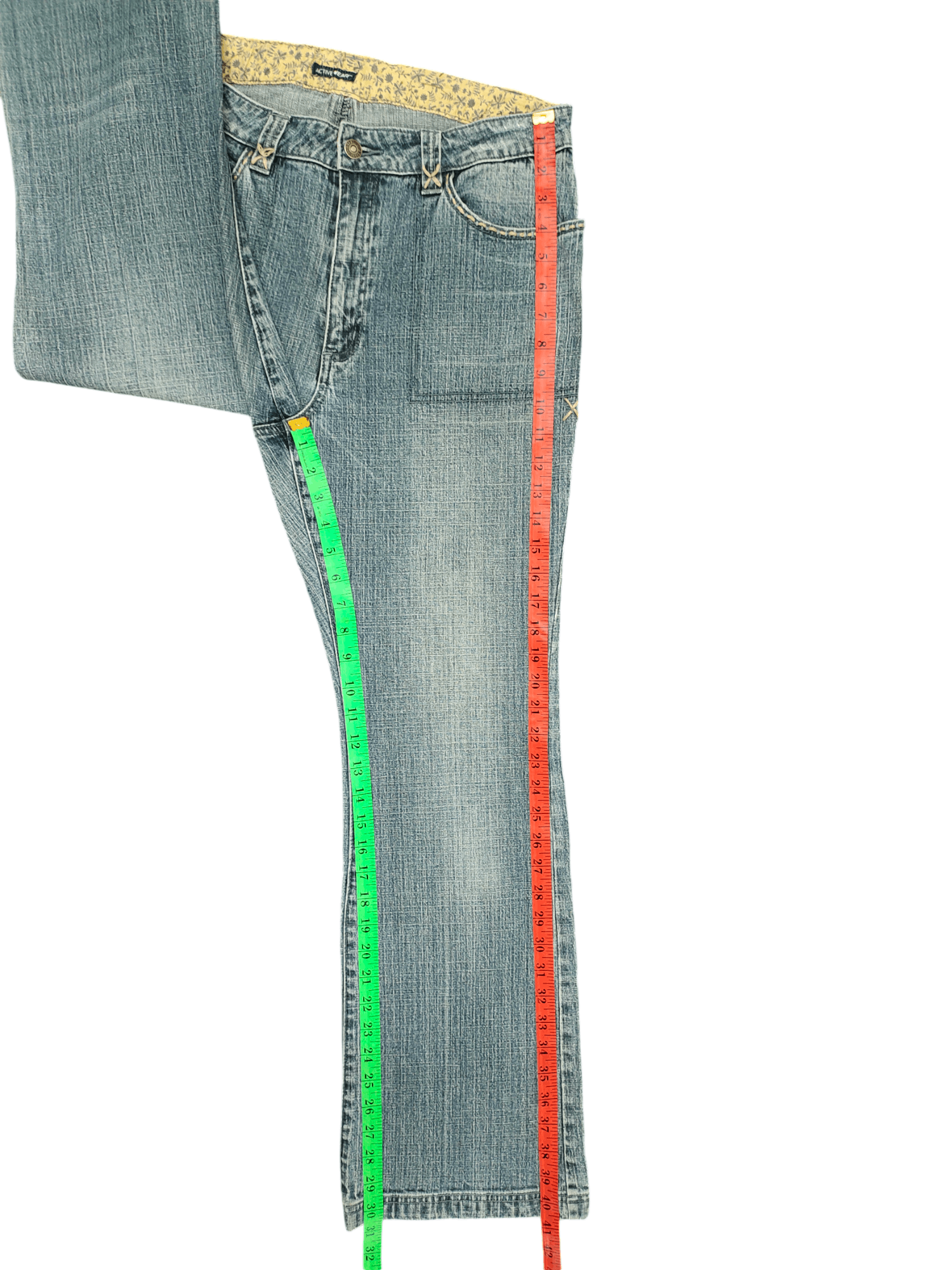 If Six Was Nine Flare Jeans La Redoute Tribal Clawmark Faded Bootcut Y2k Size US 31 - 12 Thumbnail