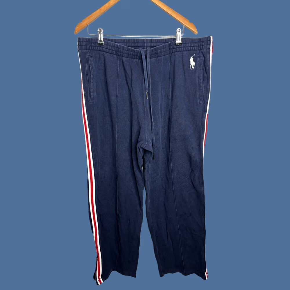 Ralph Lauren VINTAGE Polo Ralph Lauren Striped Pique Sweatpants Mens 2XL Blue Sweatpants 90s Athleisure Logo Polo Lo-Life Men Size US XXL / EU 58 / 5 - 1 Thumbnail