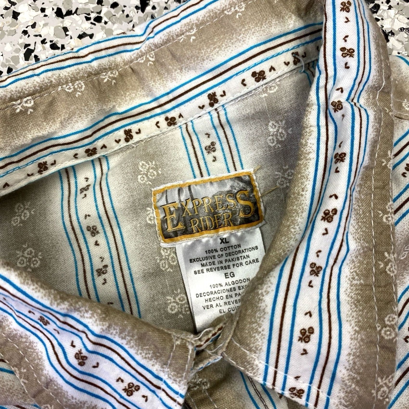 Express VINTAGE Express Riders Pearl Snap Western Rodeo Shirt Mens XL Turquoise Pearl Snaps Western Cowboy Long Sleeve Casual Size US XL / EU 56 / 4 - 2 Thumbnail