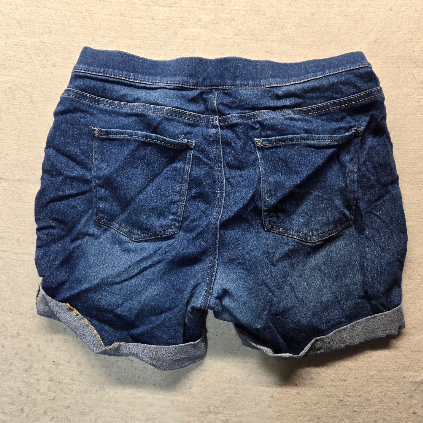 Vintage Just Be Solid Blue Jean Shorts Dark Wash Stretch Adult Women's Size S Small Denim Shorts 5-Pocket Classic Stretch Womens Size 28" / US 6 / IT 42 - 7 Thumbnail