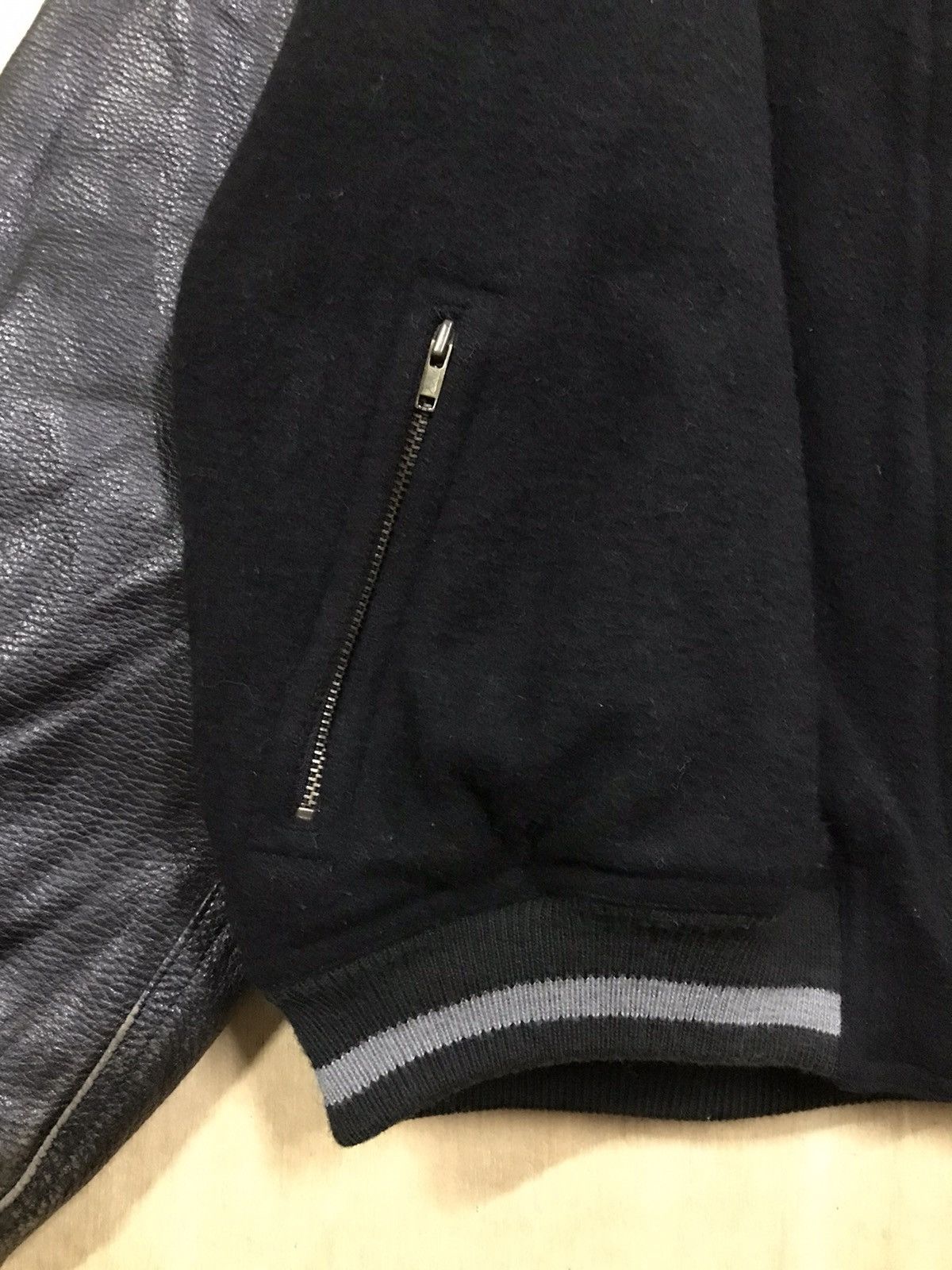 Issey Miyake Vintage 80’s Issey Miyake Leather Sleeve Varsity Jackets Size US M / EU 48-50 / 2 - 12 Thumbnail