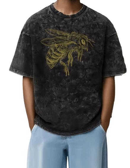 Japanese Brand Y2K Vintage Yellow Honey Bee Print Washed T-Shirt Size US XXL / EU 58 / 5 - 2 Thumbnail