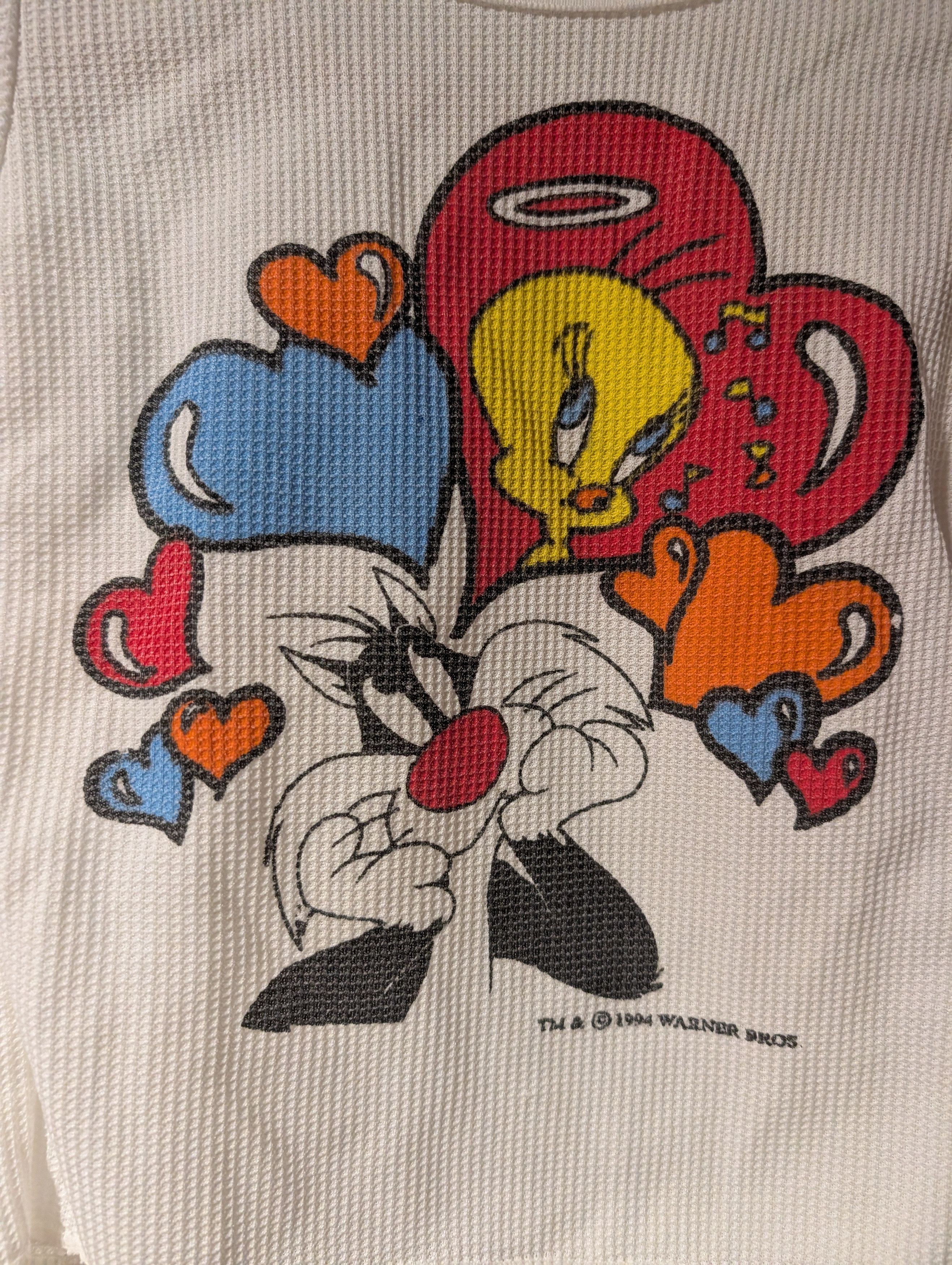 Cartoon Network Vintage 1994 Looney Tunes Waffle Knit Thermal Shirt Kids 4/5 Size US M / EU 48-50 / 2 - 2 Thumbnail
