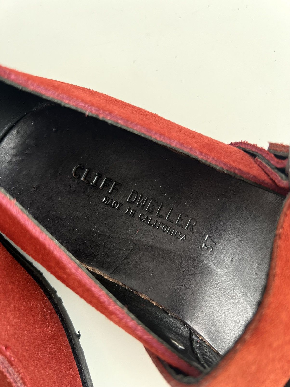 Ann Demeulemeester 🇺🇸Cliff Dweller x Cydwoq Mary Jane Red Suede Shoes Size US 7 / IT 37 - 16 Thumbnail