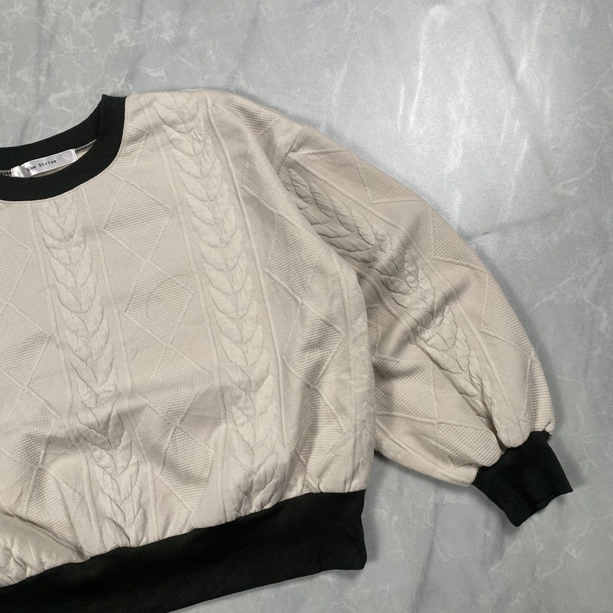Japanese Brand Blue Strive Japan Floral Knit Boxy Sweaters Size M / US 6-8 / IT 42-44 - 2 Thumbnail