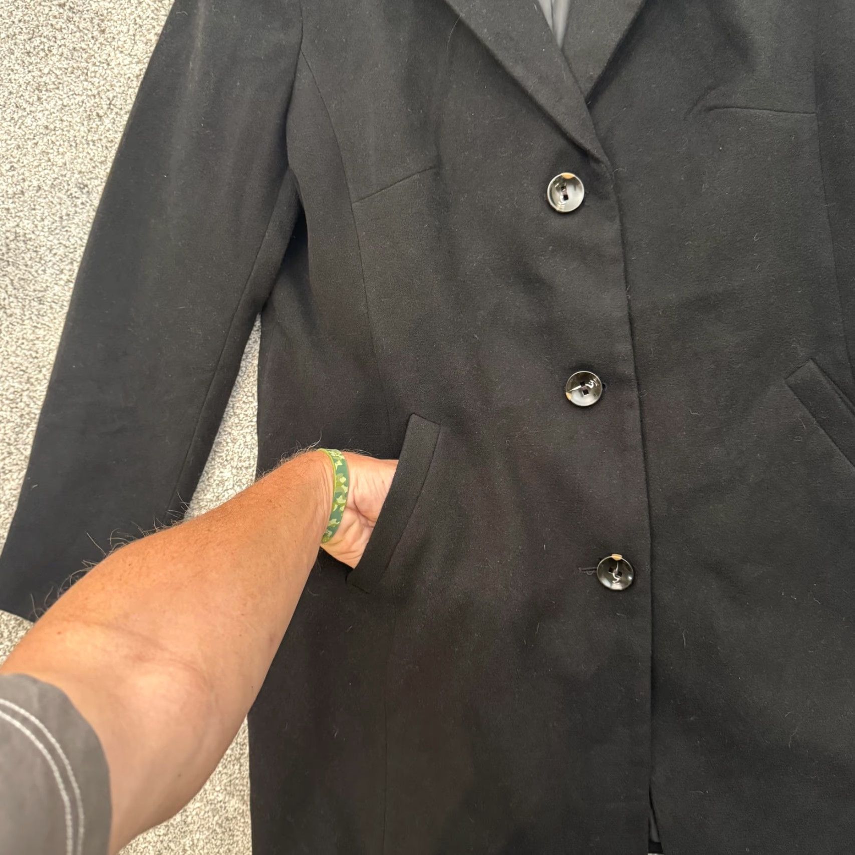 Vintage Maralyn & Me Coat XL Button Front Long Career Pockets Dark Academia Old Money Size XL / US 12-14 / IT 48-50 - 4 Thumbnail