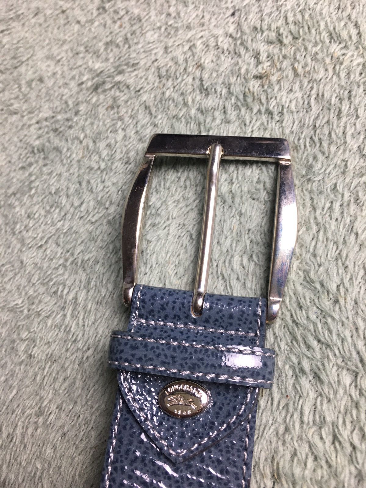 Longchamp LONGCHAMP Blue Patent Leather Belt Designer France Size ONE SIZE - 2 Thumbnail