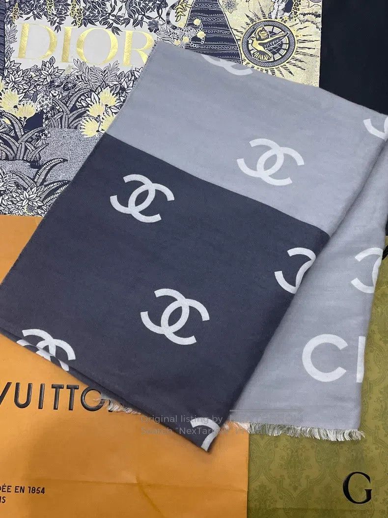 Chanel Chanel 25C colour matching full logo double C wool scarf Size ONE SIZE - 2 Thumbnail
