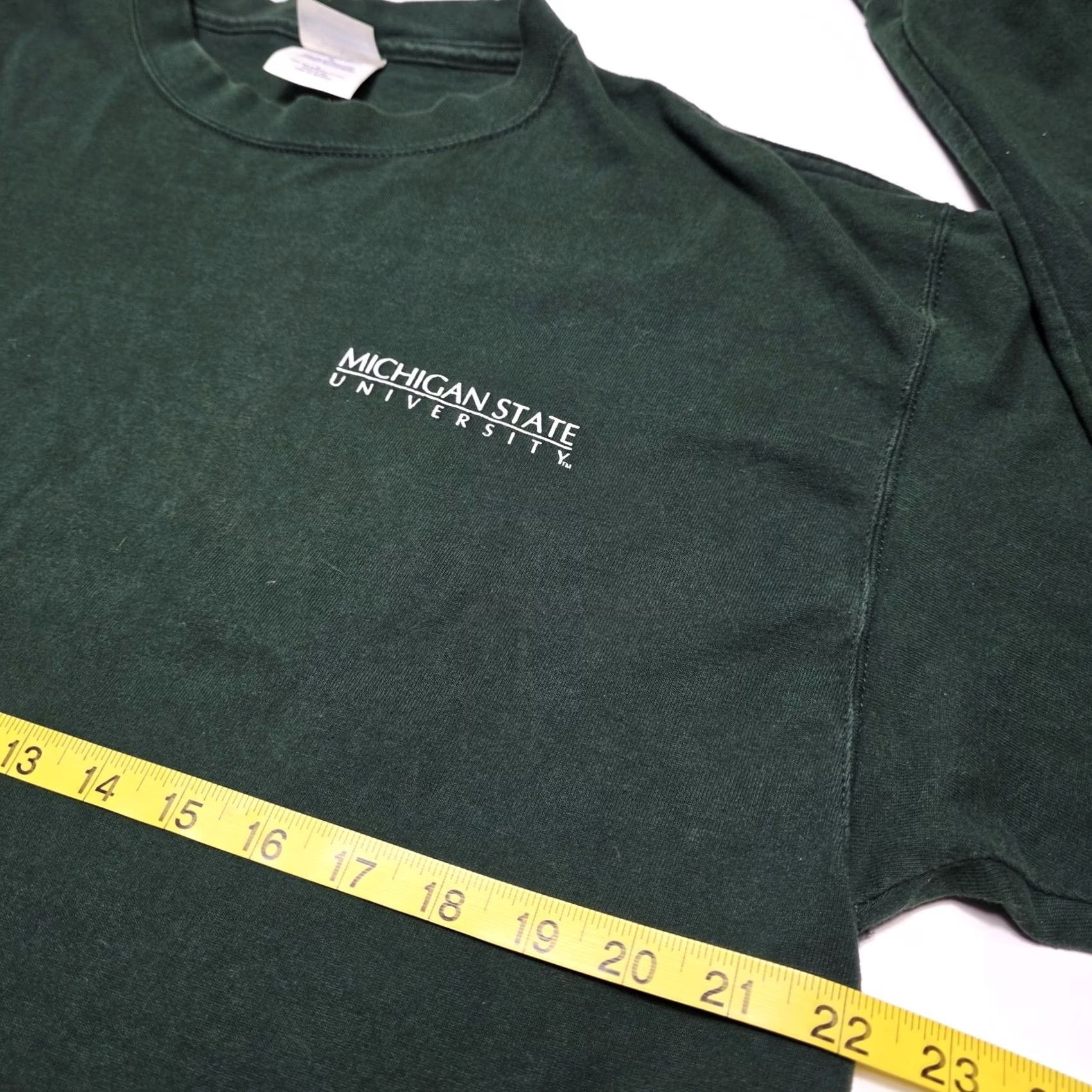 Vintage VINTAGE Santee Heavyweight T-Shirt Michigan State Spartans USA Made Size Large Mens Green Cotton Long Sleeve T-Shirt Size US L / EU 52-54 / 3 - 5 Thumbnail